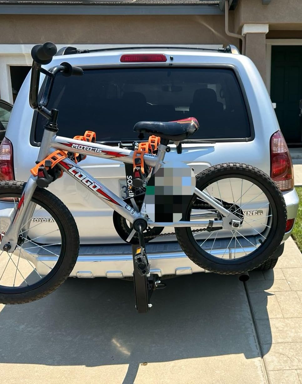 Bike Rack for Car, SUV, RV, Mount Hitch Bike Rack, Up to 143 lbs Load Bicycle Rack Carrier Rubber Straps, Tilt Release with 2