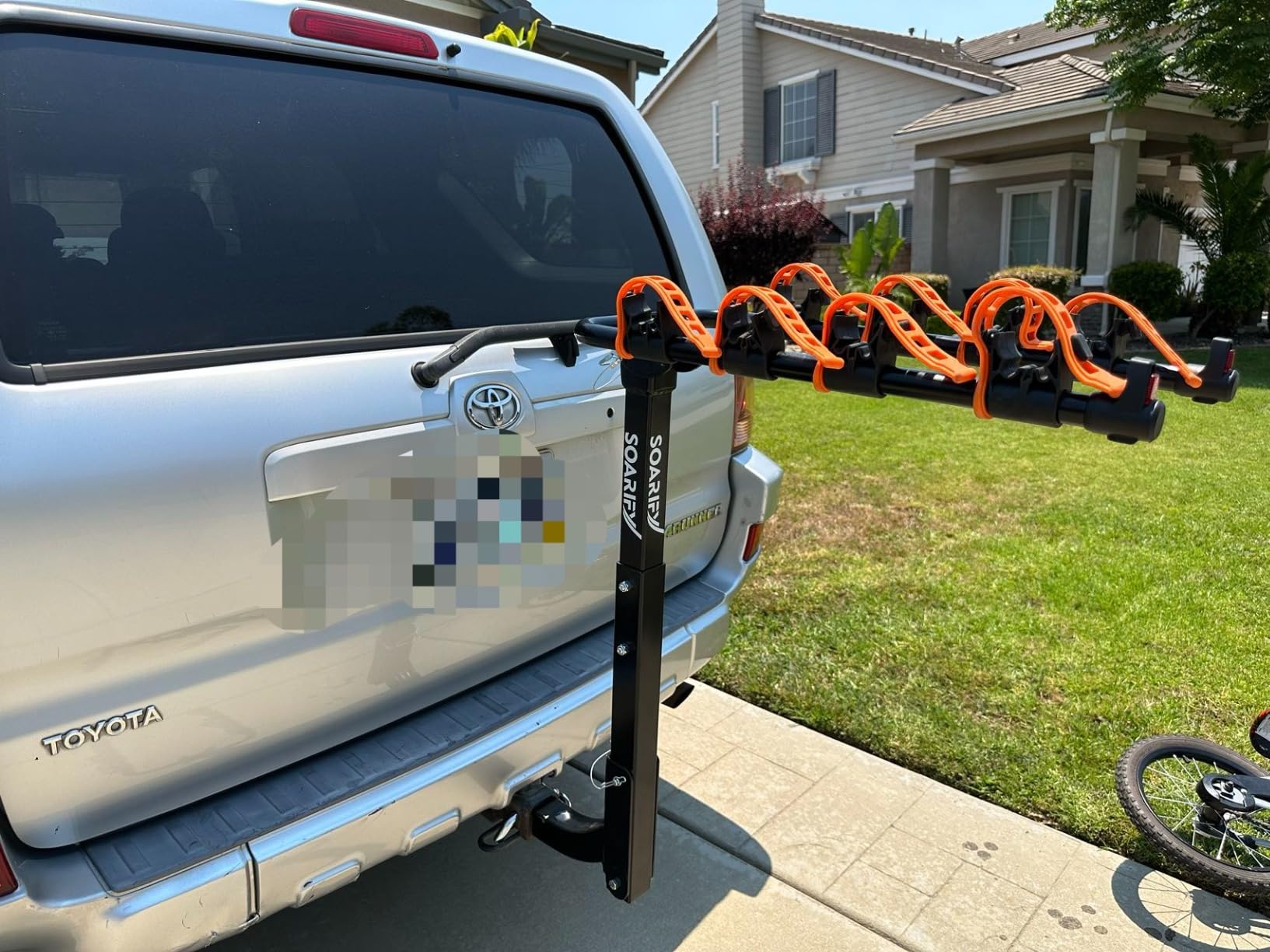 Bike Rack for Car, SUV, RV, Mount Hitch Bike Rack, Up to 143 lbs Load Bicycle Rack Carrier Rubber Straps, Tilt Release with 2