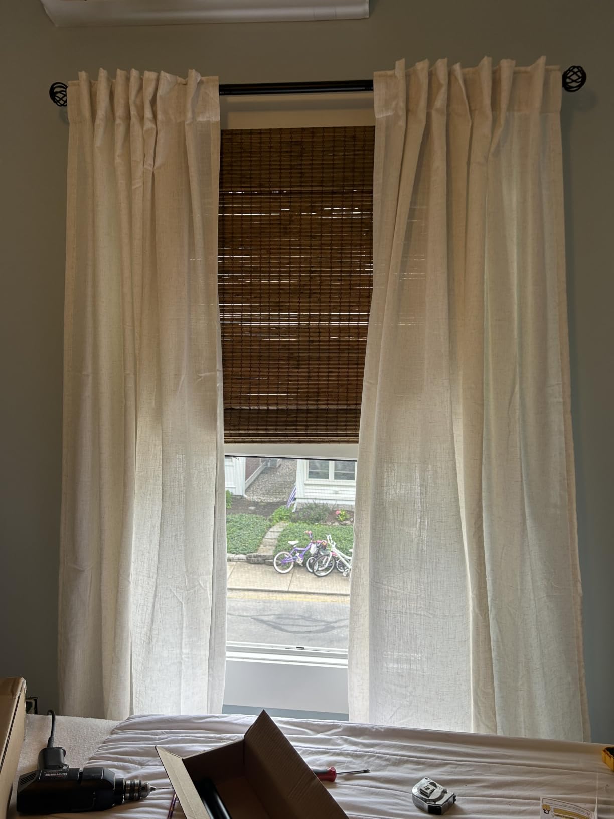 LazBlinds Cordless Bamboo Roman Shades, 22.5x48, Highfield Teak | Privacy Blinds for Interior Windows, Room Darkening Roll Up Bamboo Blinds for Home & Patio customer photo 2
