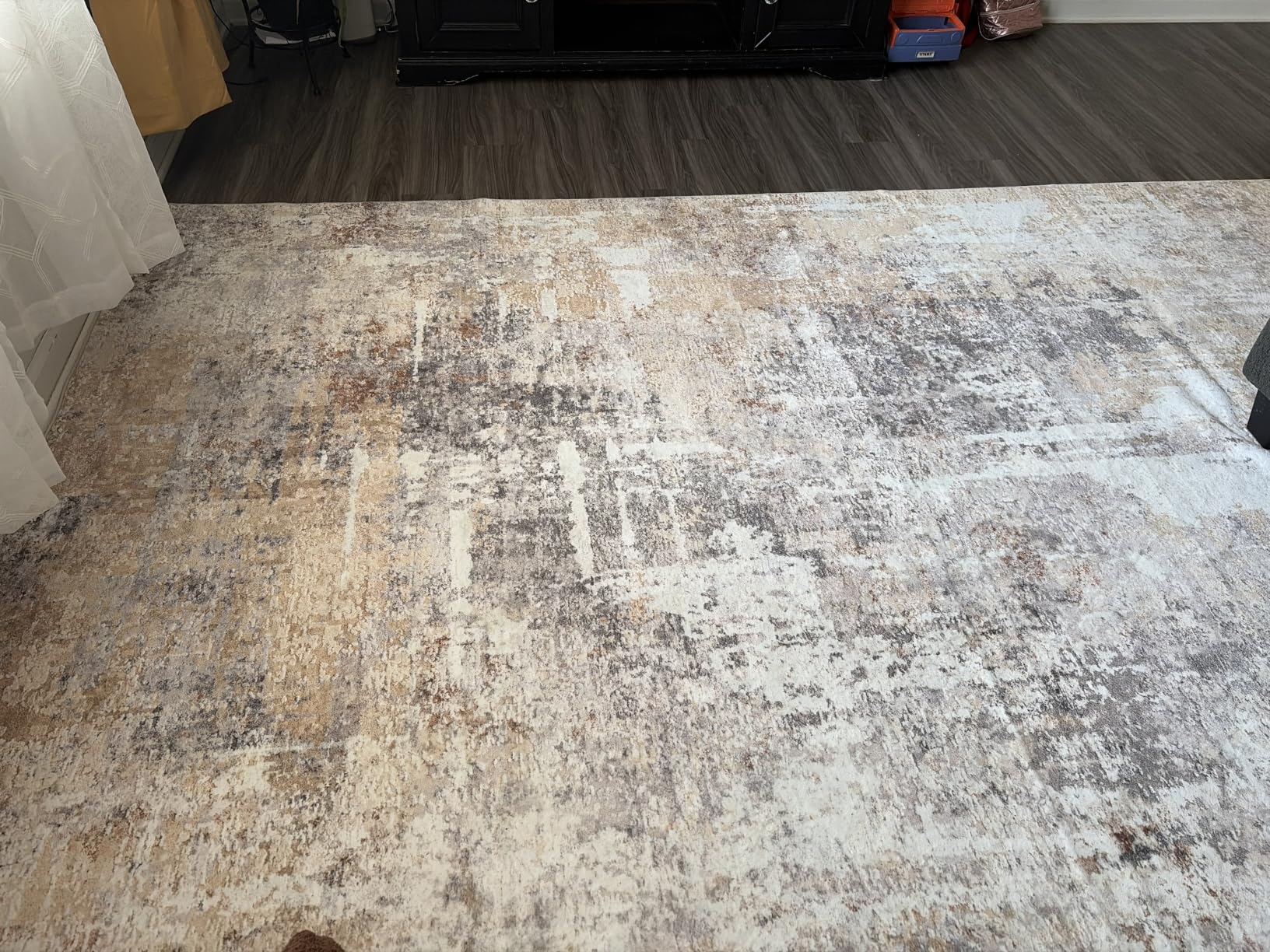 Area Rug 5x7 Washable Neutral Modern Abstract Living Room Rugs Grey Gold | Soft Stain Resistant Non-Slip Indoor Floor Carpet for Bedroom Nursery Playroom Dining Room Office Dorm Home customer photo 2