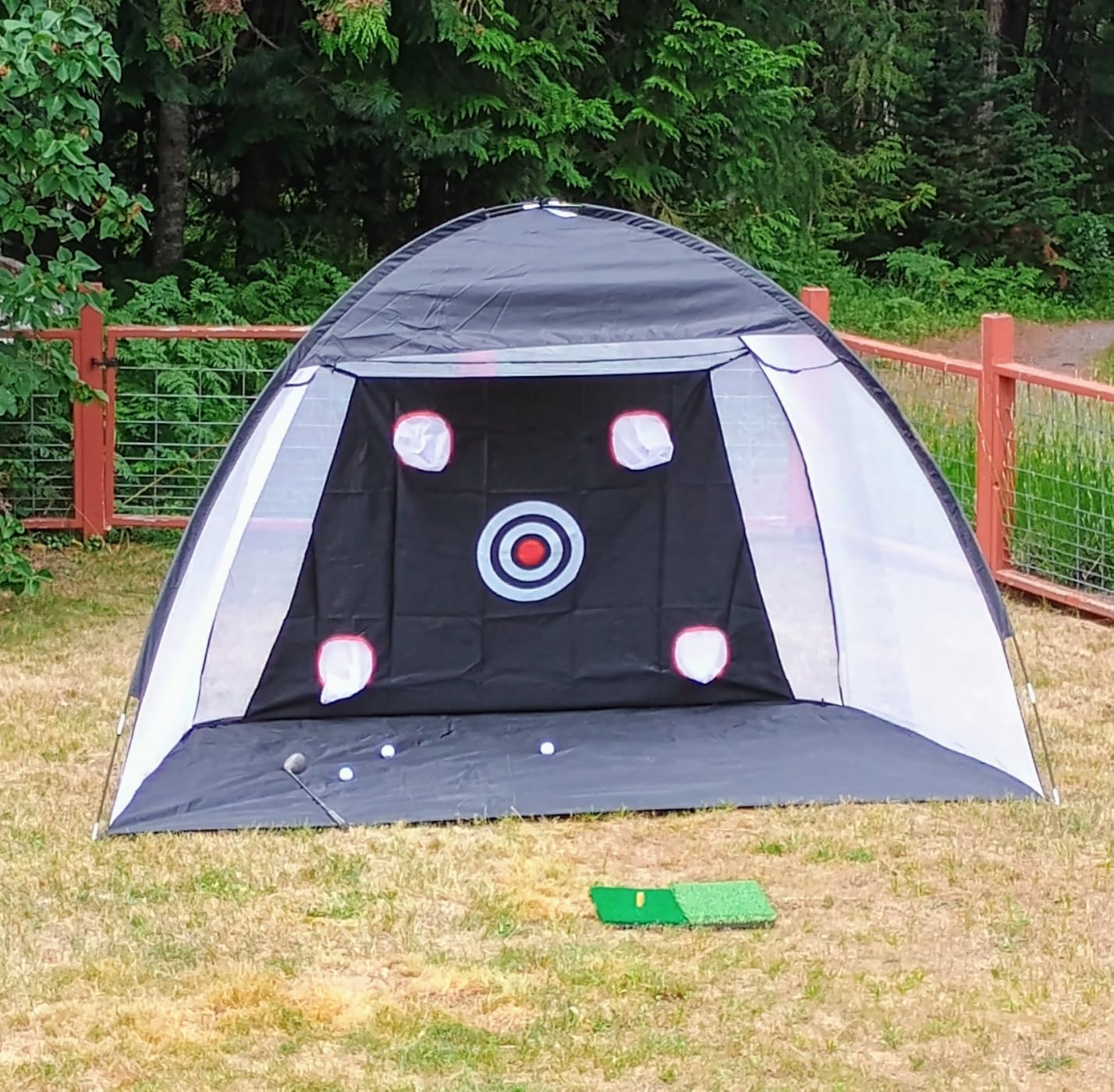 Golf Net: 10x7ft Golf Practice Net for Backyard Chipping Driving with Dual-Turf Golf Hitting Mat, All-in-1 Outdoor Indoor Golf Hitting Net with Multiple Targets customer photo 2