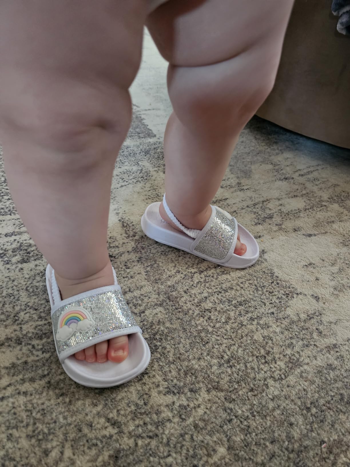 Kids Flip Flops Sandals Toddler Boys Girls Sequin Slides Shower Beach Pool Shoes Slip on Summer Slippers with Back Strap customer photo 1