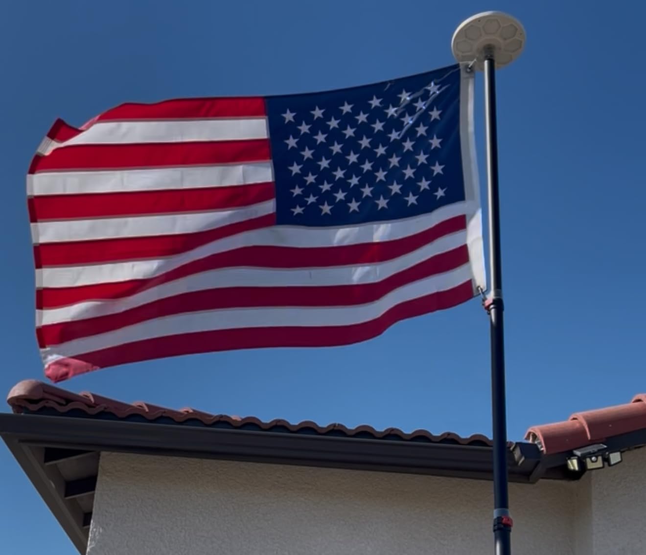 Yescom EZ GO 20ft Telescopic Flag Pole Kit Upgrade Flip Lock Aluminum | Flagpole Set for Outside House Inground Outdoor Camper RV Tailgate Residential Commercial with 3x5' American Flag Ball Top customer photo 2