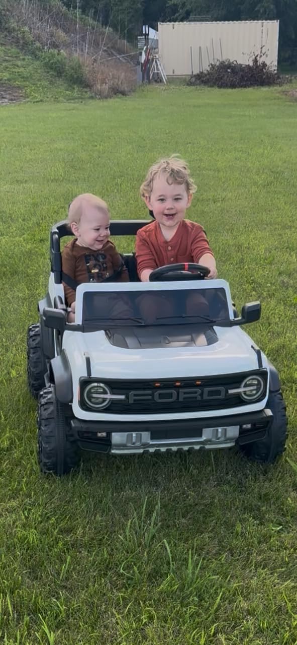 First Ride On 24V Ride on Toys for Big Kids, Licensed Ford Bronco Raptor Electric Car 2 Seater with Remote Control, Kids Ride on Cars w/ 2-Seater, 4.3 Mph Max Speed, Soft Start Function (24V, Black) customer photo 1