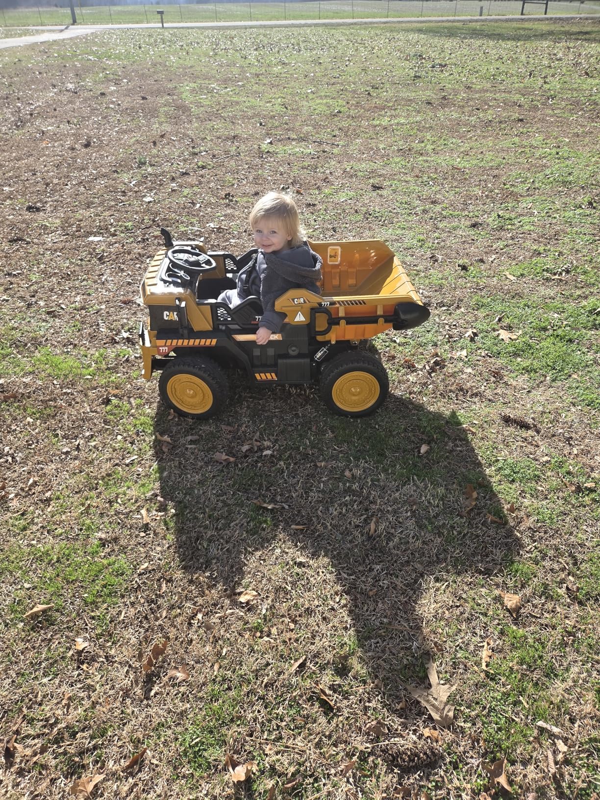 ANPABO 24V Ride On Dump Truck w/Electric Dump Bed, Remote, Yellow - Durable eva tires, bluetooth, powerful 24v motors, extra shovel, 2 seater 24 volt ride on toys for boys & girls 3-6 customer photo 2