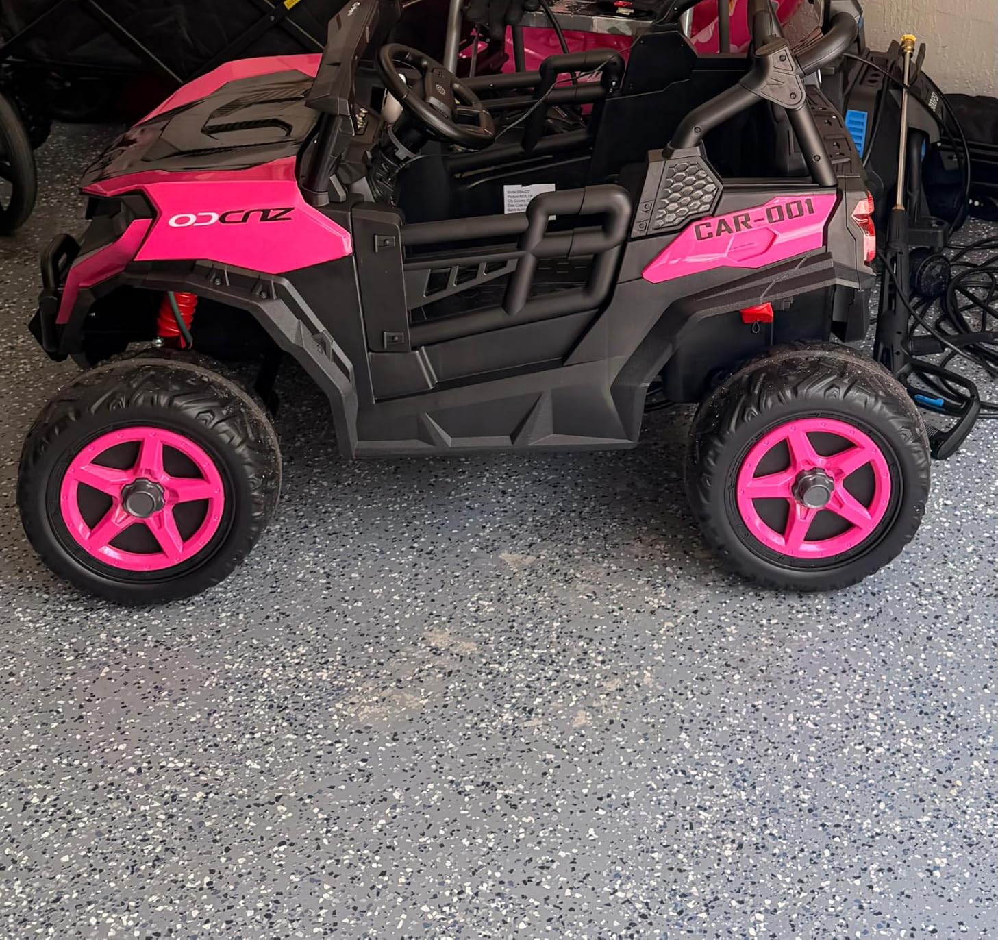 ARBELI 24V 2 Seater Ride on Car Truck, 4x200W Motors, EVA Tires, Blue - 24V ride on toys for big kids 3-8, max 4.5mph, remote control, rainbow lights, bluetooth, shock absorbers, max load 133 lbs customer photo 1