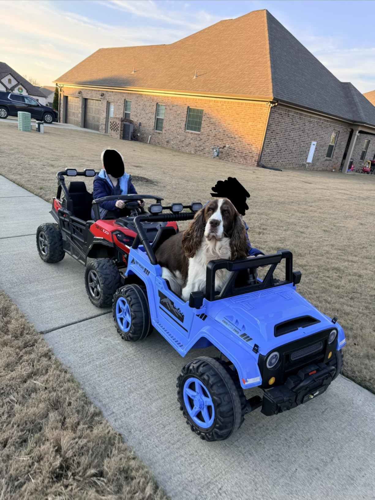 ARBELI 24V 2 Seater Ride on Car Truck, 4x200W Motors, EVA Tires, Blue - 24V ride on toys for big kids 3-8, max 4.5mph, remote control, rainbow lights, bluetooth, shock absorbers, max load 133 lbs customer photo 2