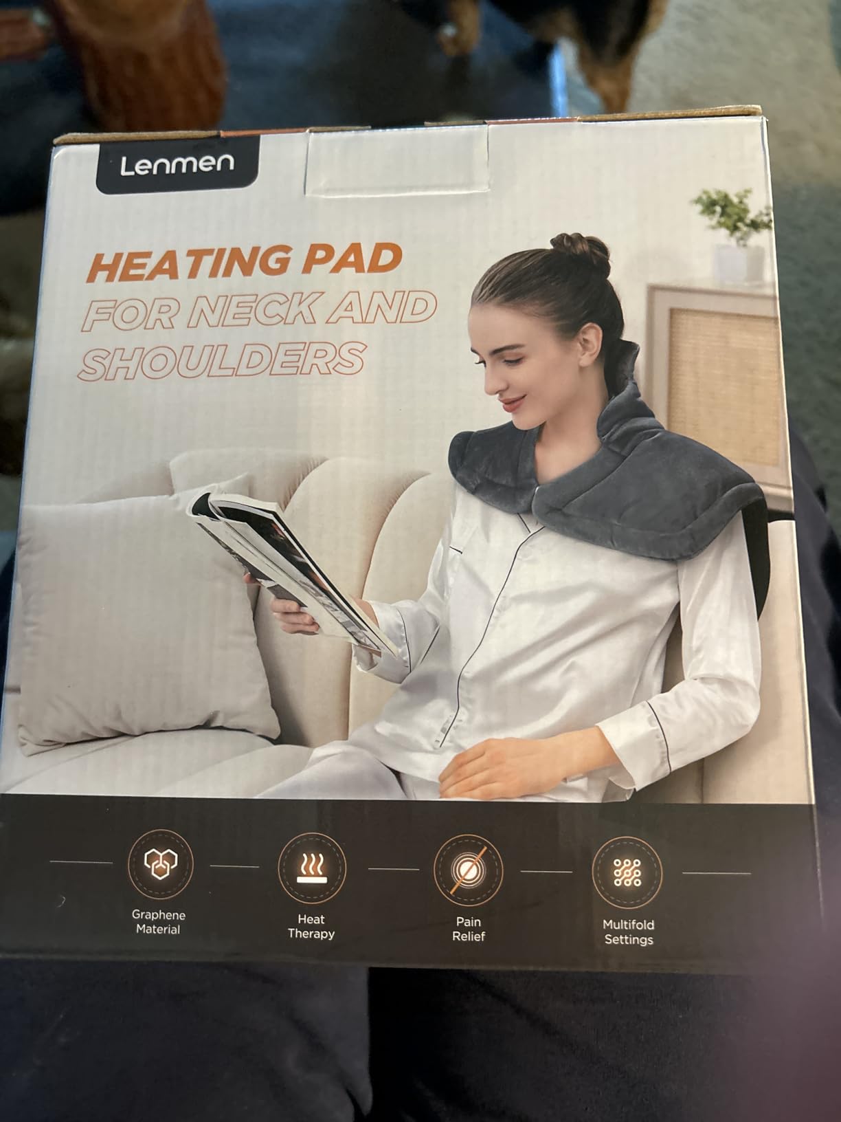 Graphene-Infused 1Min Fast Heating Pad, Deeper Muscle Relief Weighted Heating Pads for Neck and Shoulders and Back, Heated Wrap with 6 Heat Options 4 Auto Timer customer photo 2