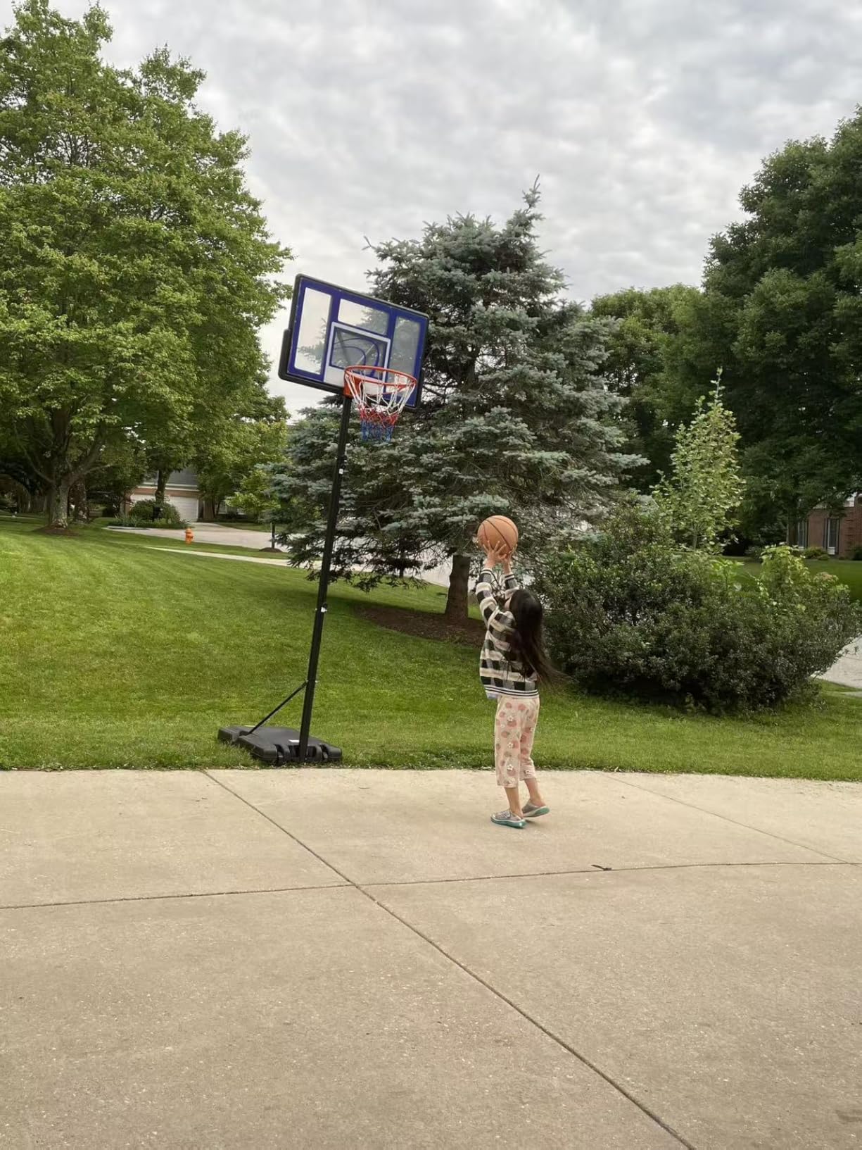 TONBUX Adjustable Basketball Hoop Outdoor 10FT, Basketball Portable Hoops & Goals, 44 Inch Backboard, for Kids, Youth, and Adults in The Backyard, Driveway customer photo 2