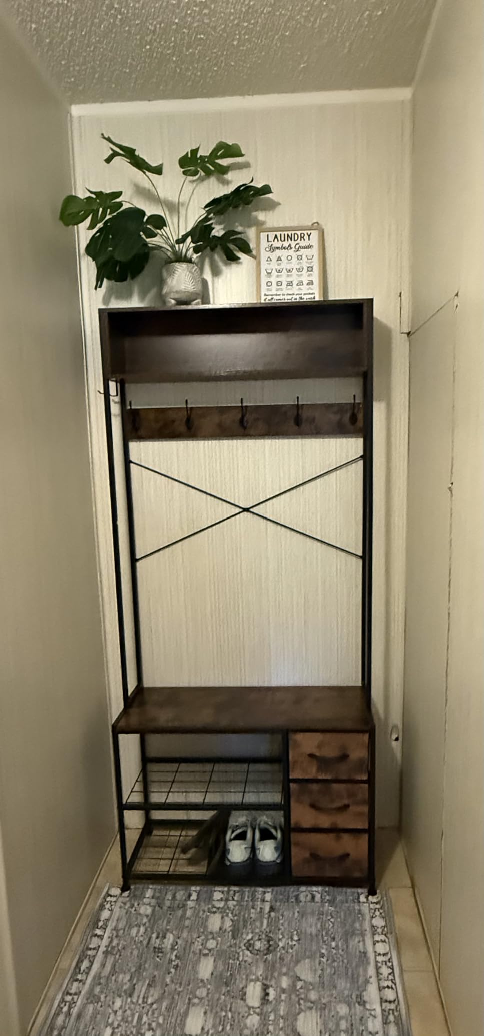 Lulive Hall Tree with Bench and Shoe Storage, 31.5