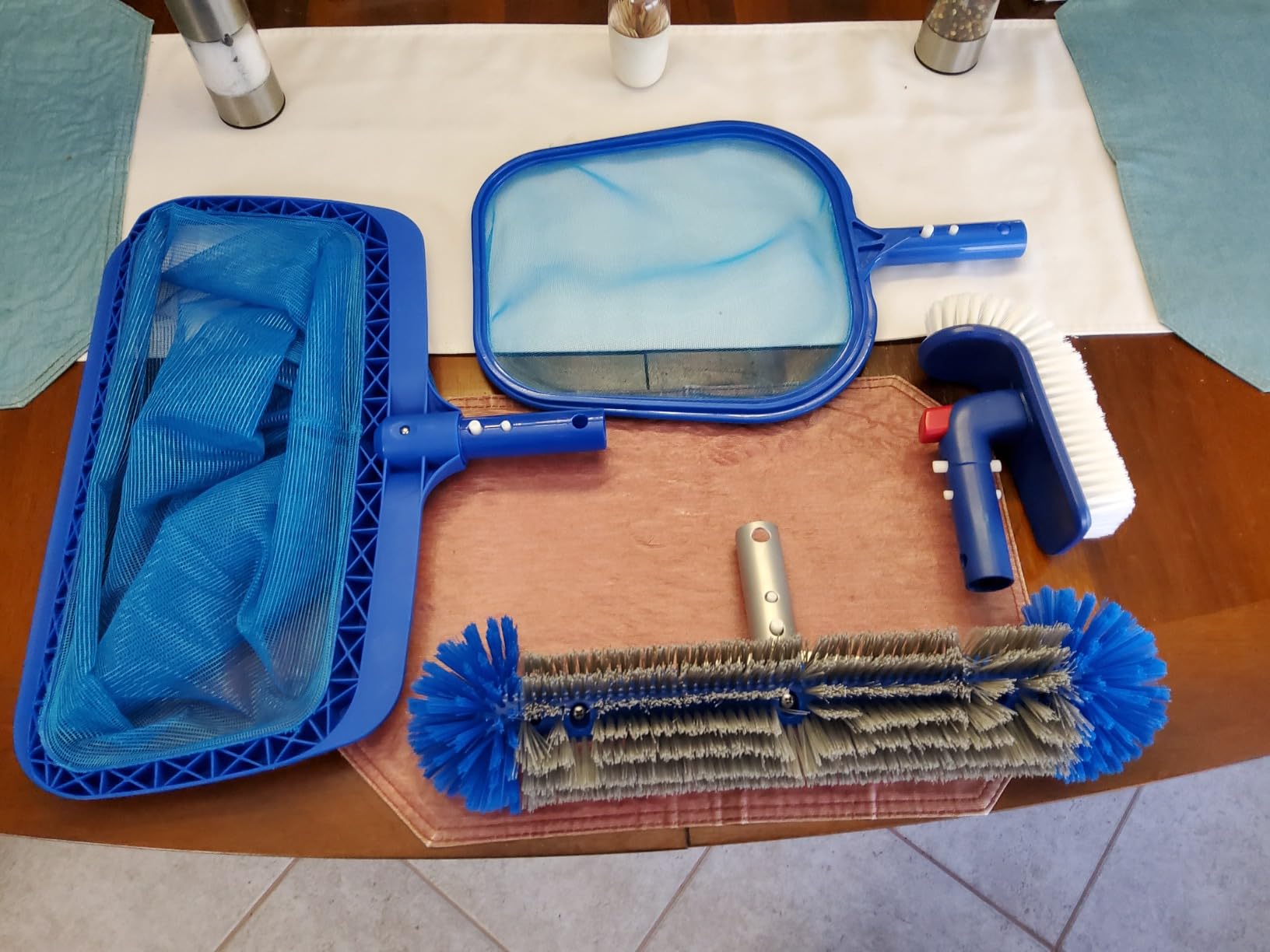 4pcs Pool Cleaning Kit Heavy Duty Skimmer, Rake, Brushes | Heavy-Duty Pool Cleaning Kit Includes Skimmer Net, Deep Bag Rake & Wall Brushes for Above & Inground Pools customer photo 2