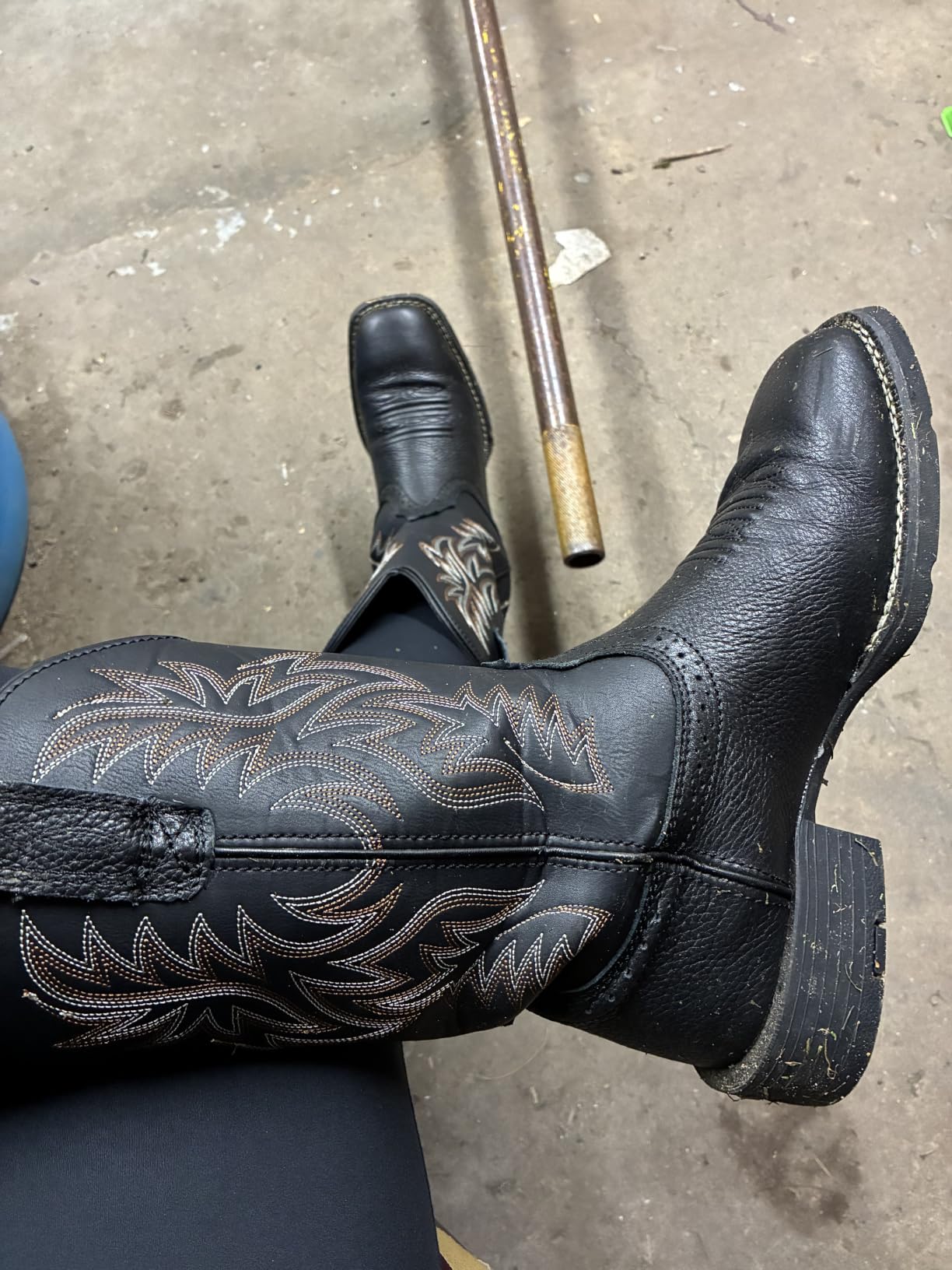 SUREWAY Cowboy Boots For Men - Mens Square Toe Western Boot, Oil/Slip Resistant, Durable Fashionable Classic Pull on 10 Inch Boots Mid Calf Wellington Boots customer photo 1