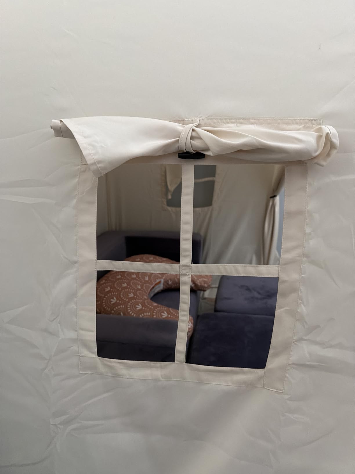 Sumbababy Large Teepee Tent for Kids - Tent for Kids Indoor Kids Teepee for Boys & Girls - Playhouse Inside Canopy Bed for Playroom Gift Toys (Cream) customer photo 2