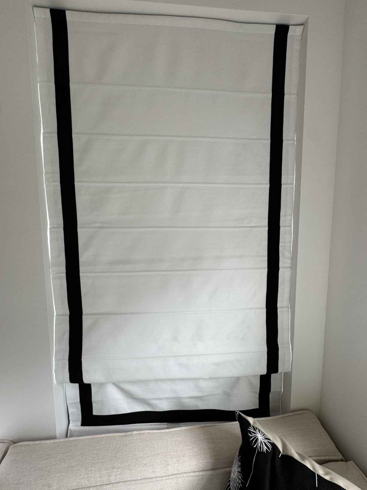 Bamboo Roman Shades, Easy Installation Oatmeal Woven Wood Shades, Cordless Custom Blackout Bamboo Window Shades for Doors Windows customer photo 1