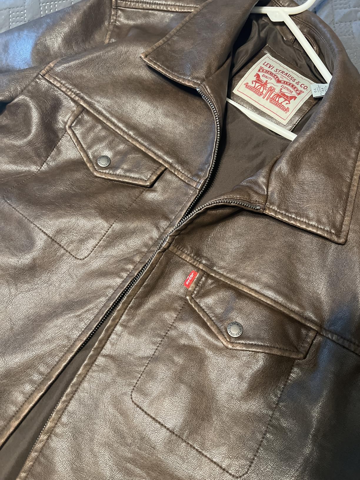 Levi's Men's Levi's Men's Faux Leather Modern Trucker Jacket customer photo 2