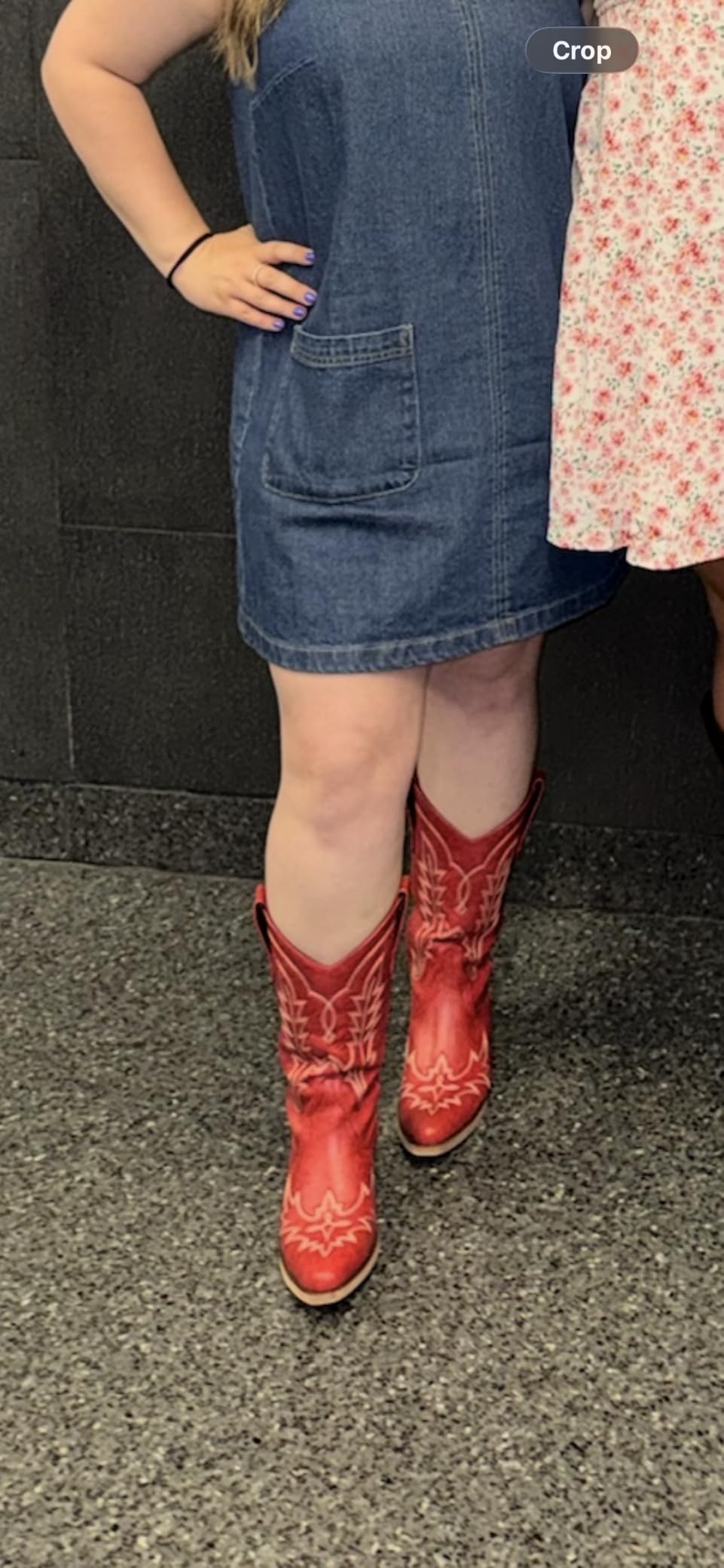 Rivalran Cowboy Boots for Women - Cowgirl Boots with Embroidery, Chunky Heel Pointed Toe Pull-on Vintage Western Mid Calf Fashion Boots customer photo 1