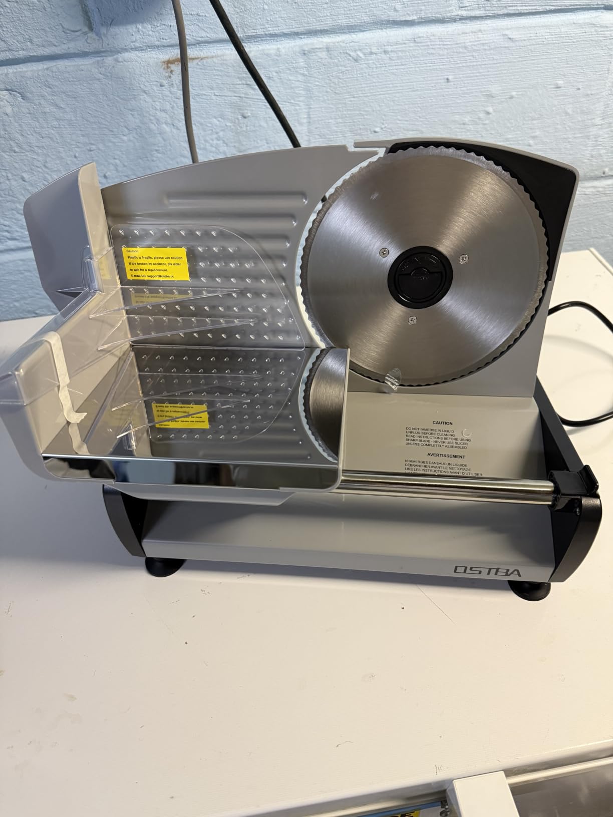 OSTBA Meat Slicer with Quiet DC Motor, 200W Electric Deli Slicer, Dual 7.5