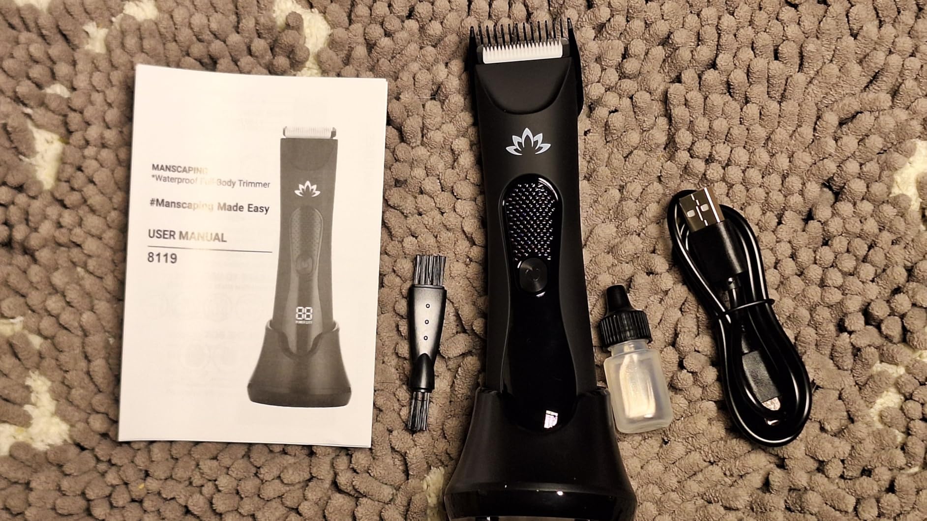 Suttik Manscape Body & Ball Trimmer for Men, Electric Razor Pubic Shaver | Electric Trimmer for Body/Ball/Pubic/Groin, Ceramic Blade, No Nick, Led Light, IPX7 Waterproof, USB-C Charge with Dock customer photo 2