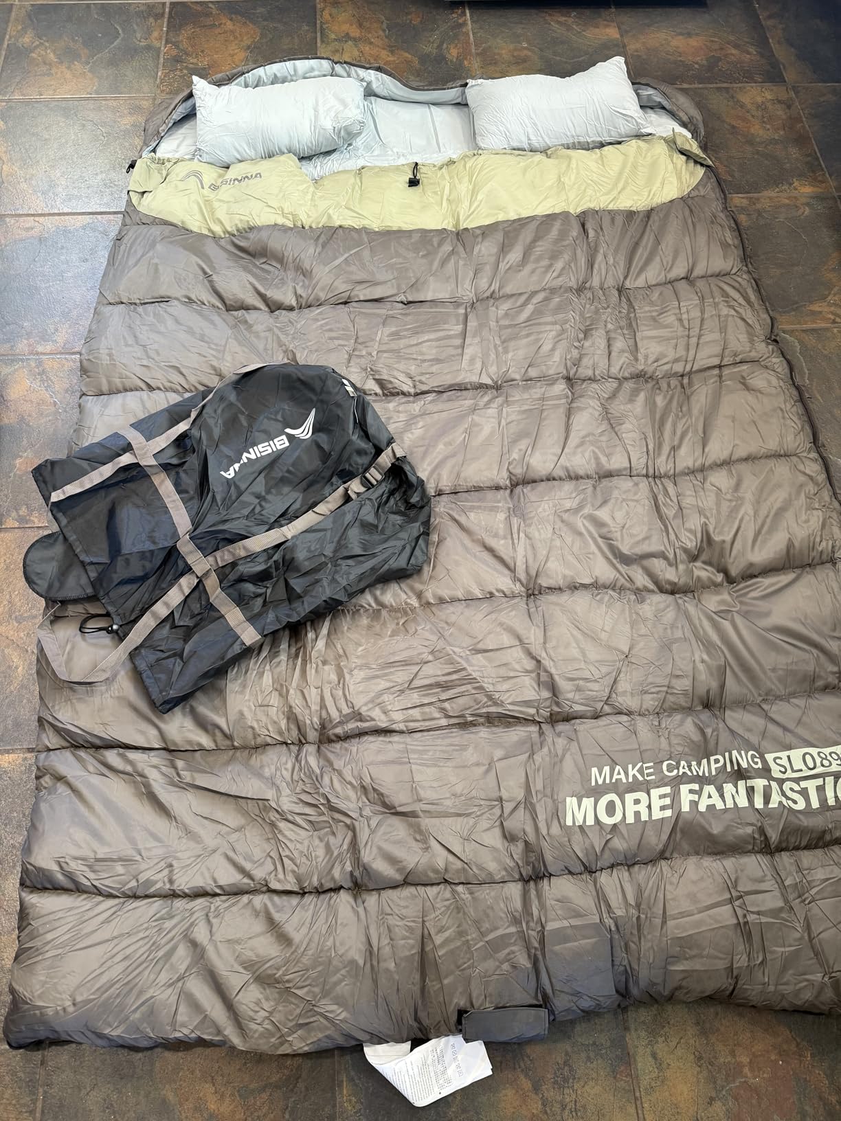 Double Sleeping Bag for Adults Two Person Camping Sleeping Bag | All Season Backpacking Hiking Cold Weather with Pillow Compression Sack customer photo 2