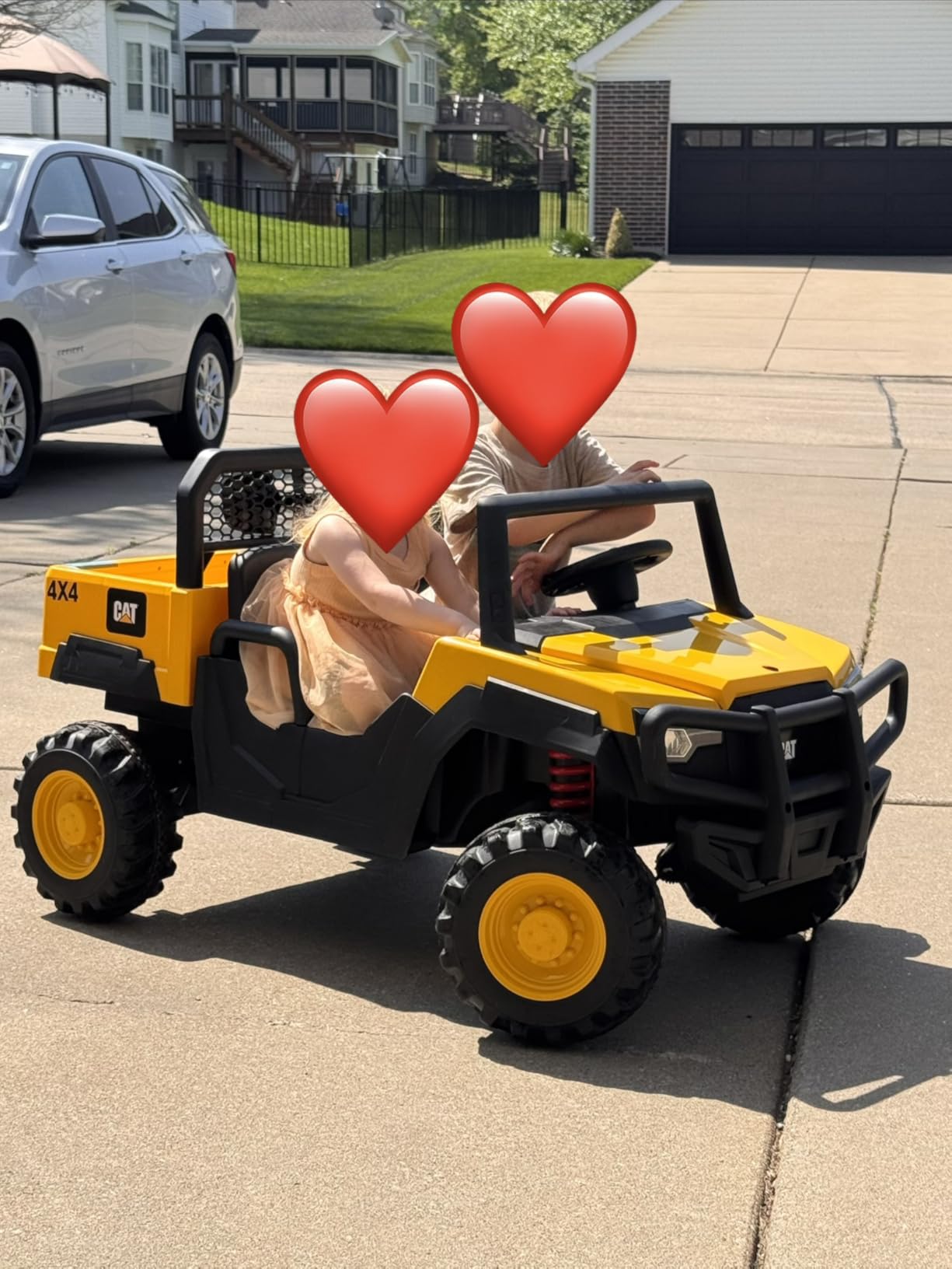 ANPABO 2 Seater Licensed Caterpillar Ride On Dump Truck, 24V Ride On Toys with 4×100W Motors, Up to 5Mph, Parent Remote, Shock Absorbers, Dump Bed and Shovel, Electric Car for Kids customer photo 1