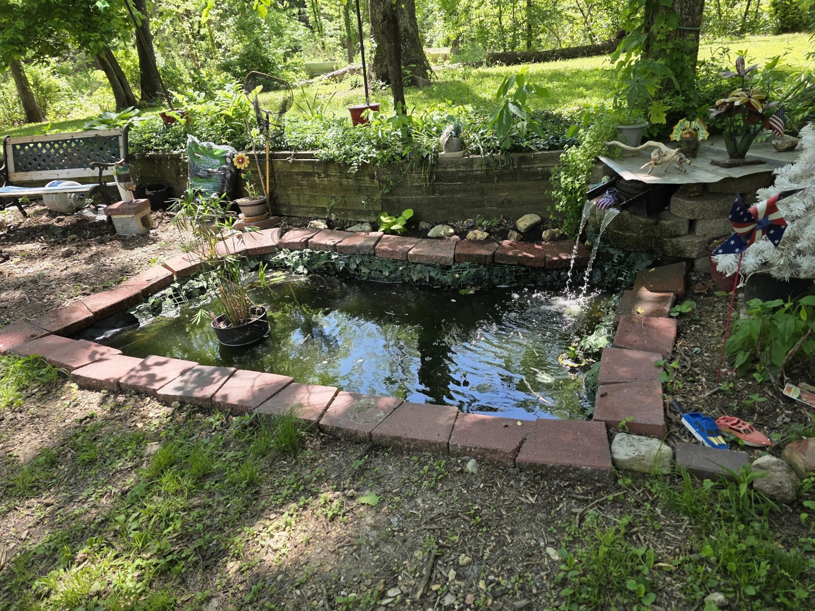 Pond Pump, 1800 GPH & 14ft Lift, 100W Ultra-Quiet Fountain Pump for Fish Koi Pond Waterfall & Water Feature, Submersible Water Pump, 180° Adjustable Outlet, Barrier Bag & 20FT Cord, UL Listed customer photo 1