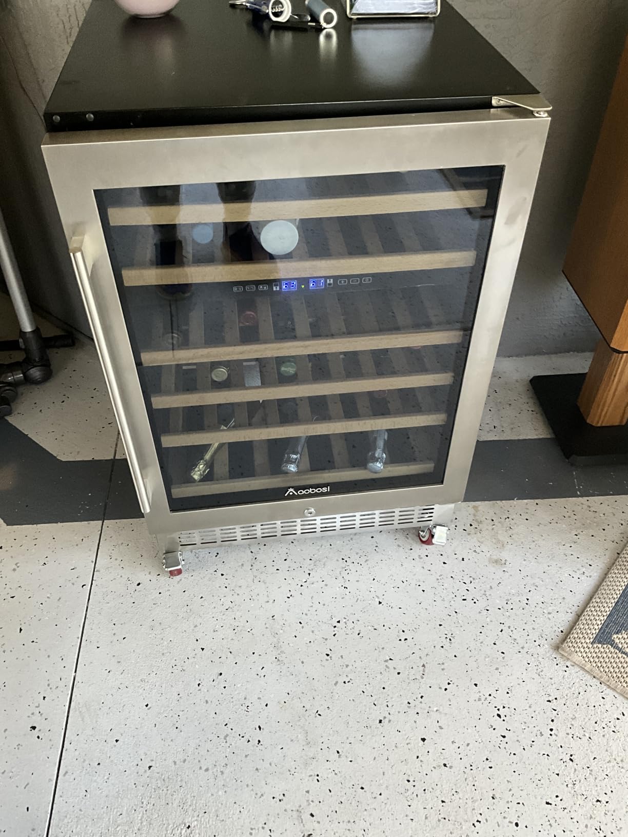 EUHOMY 12 Inch Wine Cooler Refrigerator, Wine Fridge 18 Bottles, Built-in or Freestanding with Double-Layer Tempered Glass Door, Mini Fridge with Quiet and Temperature Memory Function customer photo 2