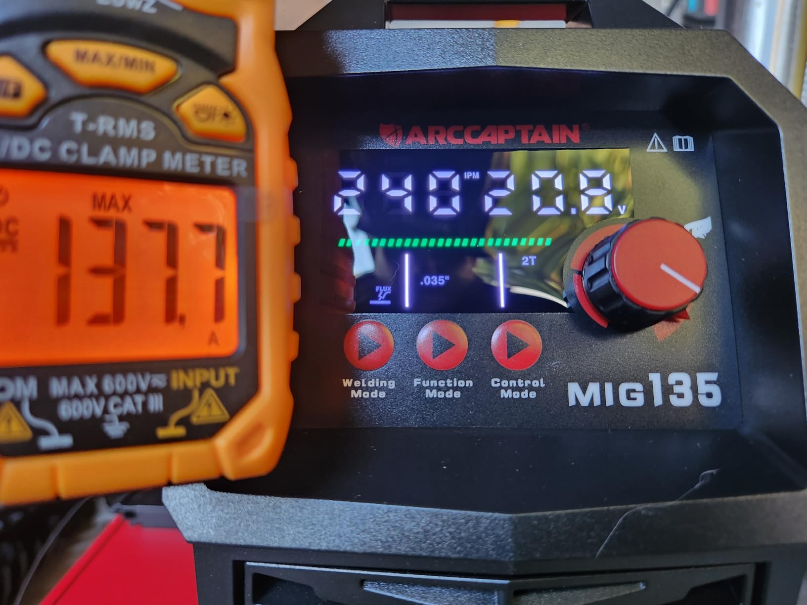 ARCCAPTAIN 135A MIG Welder [Large LED Display] 110V Welder Flux Core MIG, Lift TIG, Stick, 3 in 1 Welding Machine Gasless MIG Welder customer photo 1