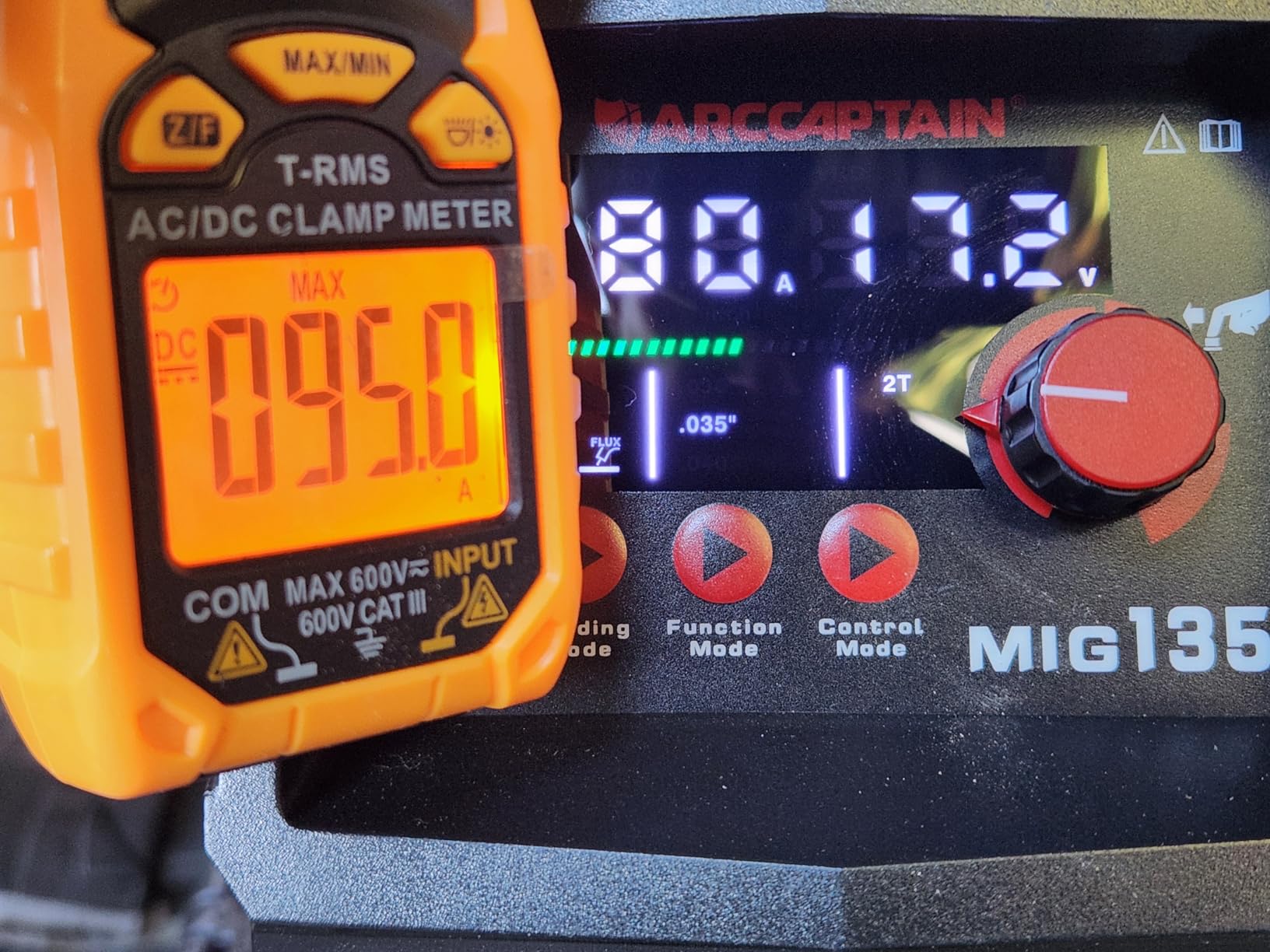 ARCCAPTAIN 135A MIG Welder [Large LED Display] 110V Welder Flux Core MIG, Lift TIG, Stick, 3 in 1 Welding Machine Gasless MIG Welder customer photo 2