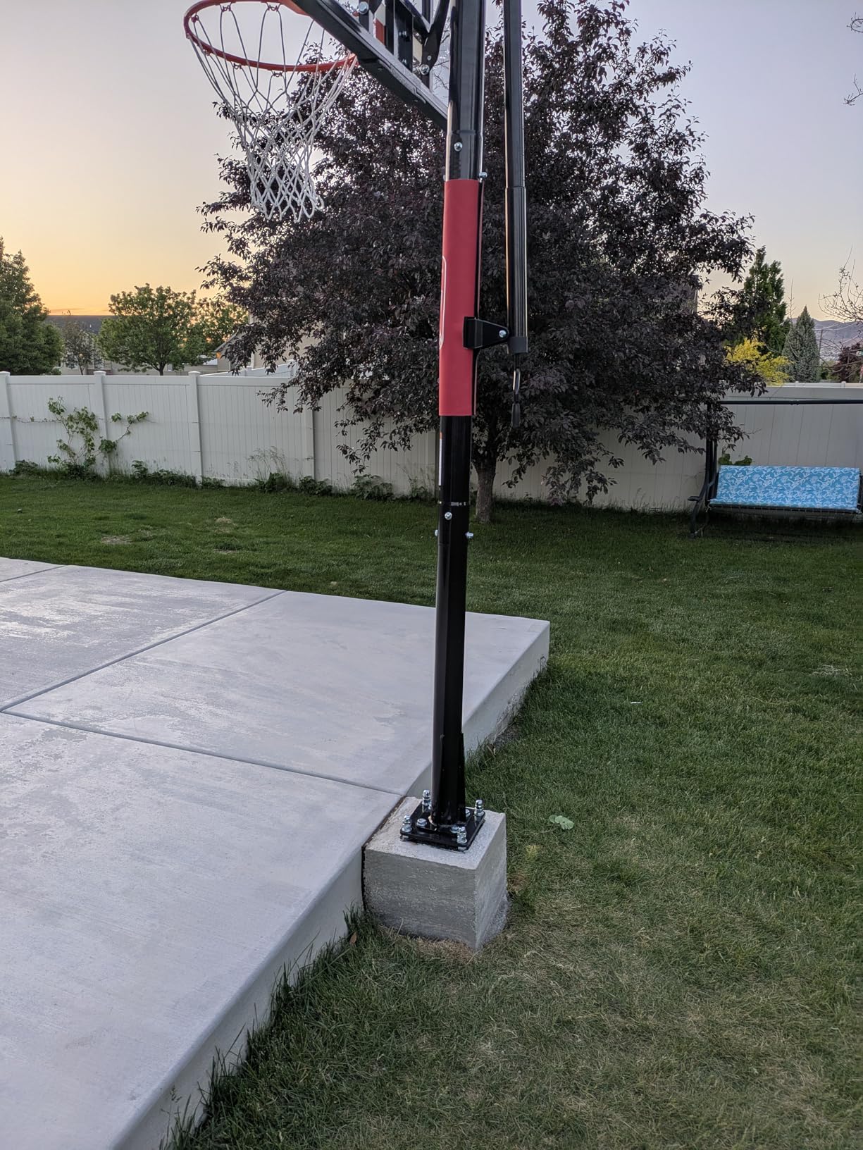In-Ground Basketball Hoop Outdoor Adjustable (7.5-10ft) with Crank, Inground Basketball Goal System, 45-54 Inch Shatterproof Backboard customer photo 2
