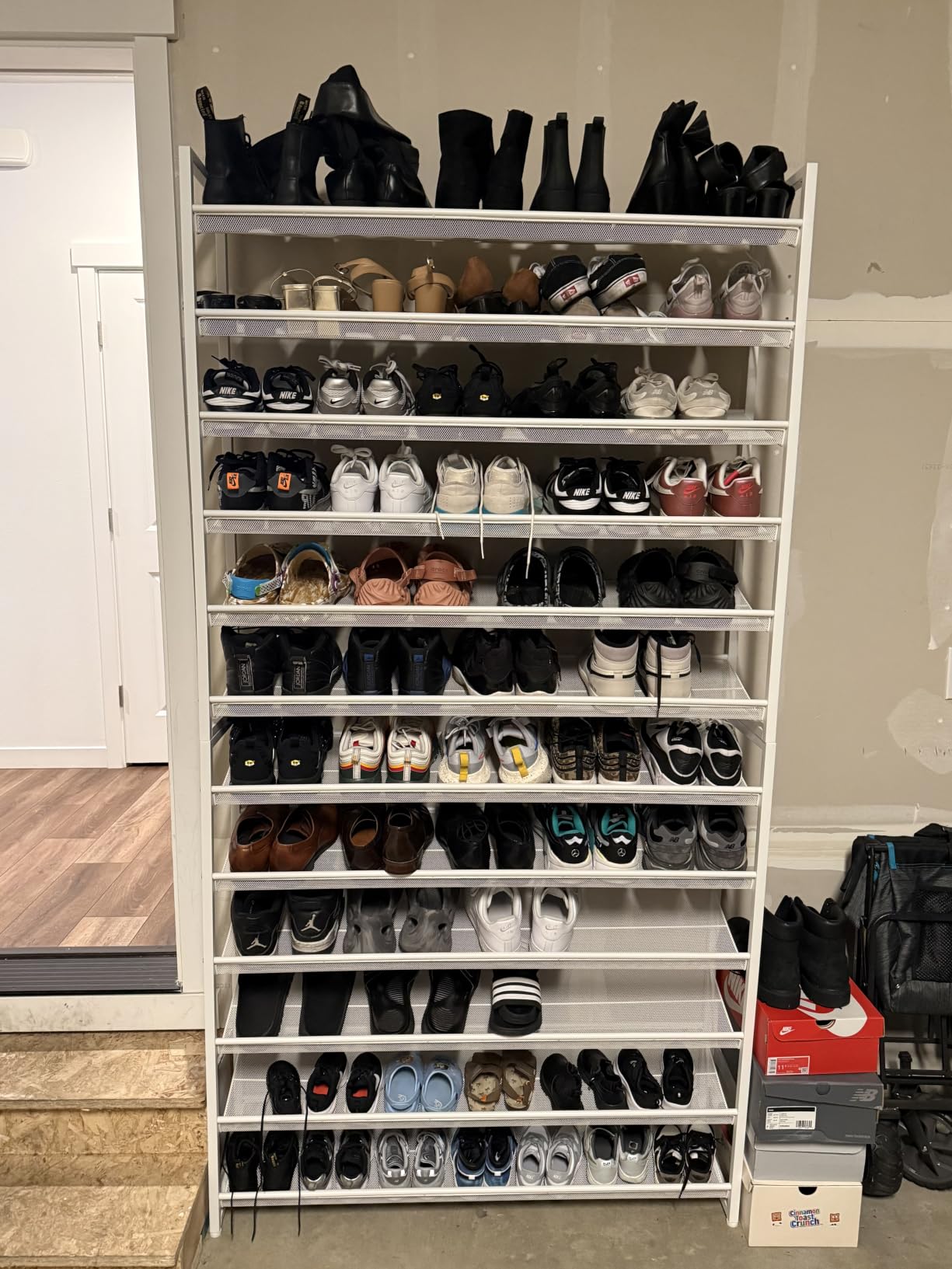 Large Shoe Rack 10 Tier Shoe Organizer, Heavy Duty Metal 5-Tier Stackable Shoe Storage Vertical Shoe Rack for Closet Front Door Entrance, Up to 62 Pairs, 44.8 W x 11.4 D x 71.2 H, Black customer photo 1