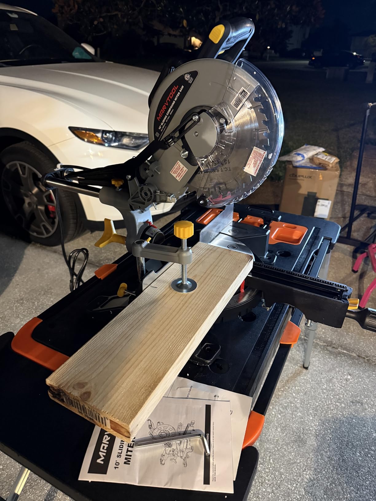 MarvTool 12-Inch Dual-Bevel Sliding Compound Miter Saw, 3800RPM customer photo 2