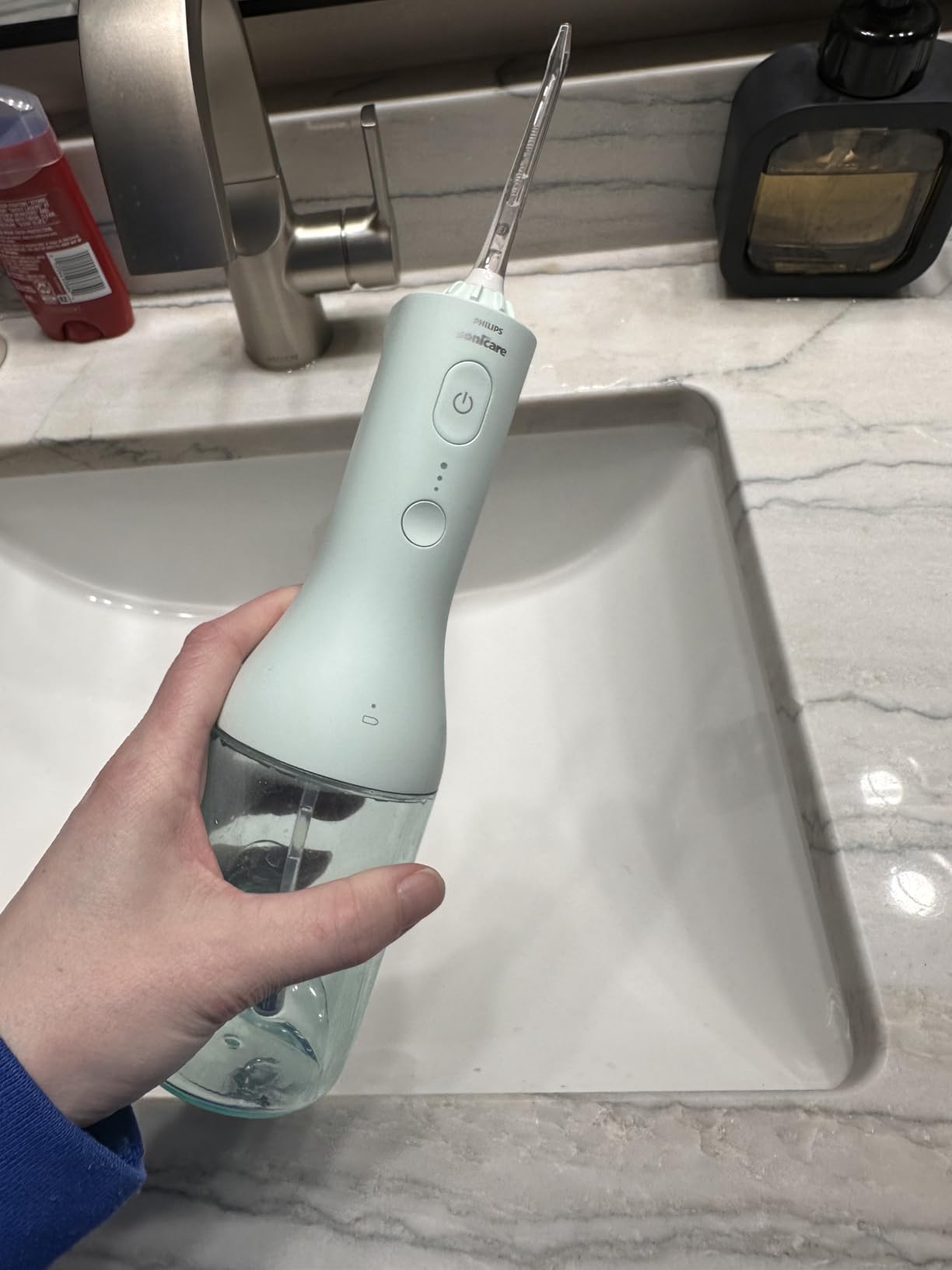 Philips Sonicare Water Flosser Cordless - Rechargeable Power Dental Waterflosser for Teeth, Portable Oral Irrigator with 3 Intensity Settings, 360 Rotating Nozzle - (Mint) customer photo 2