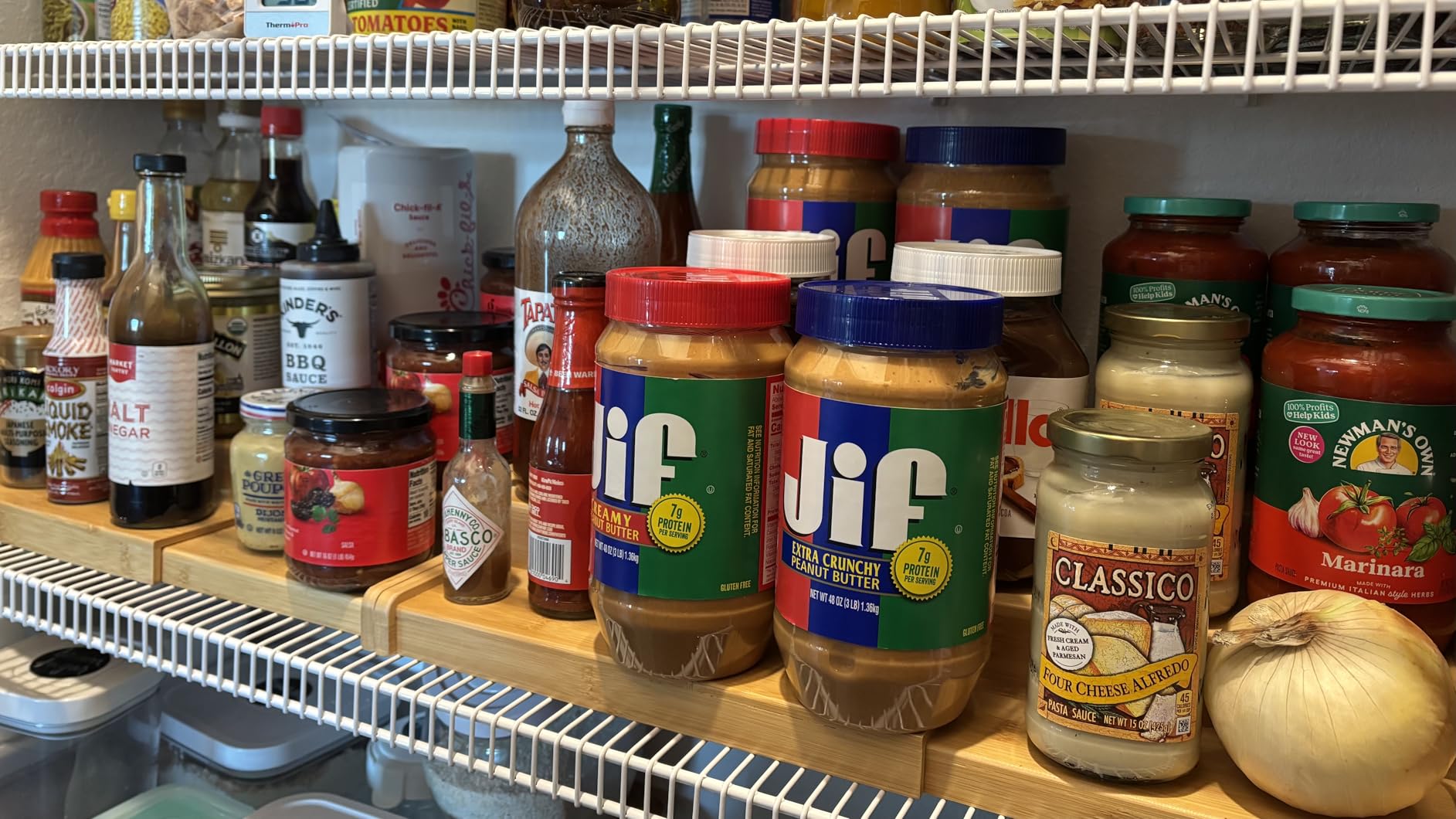 3-Tier Extra-Long Expandable Bamboo Can Rack for Pantry, Holds 45 Cans | Adjustable Pantry Can Organizer customer photo 1