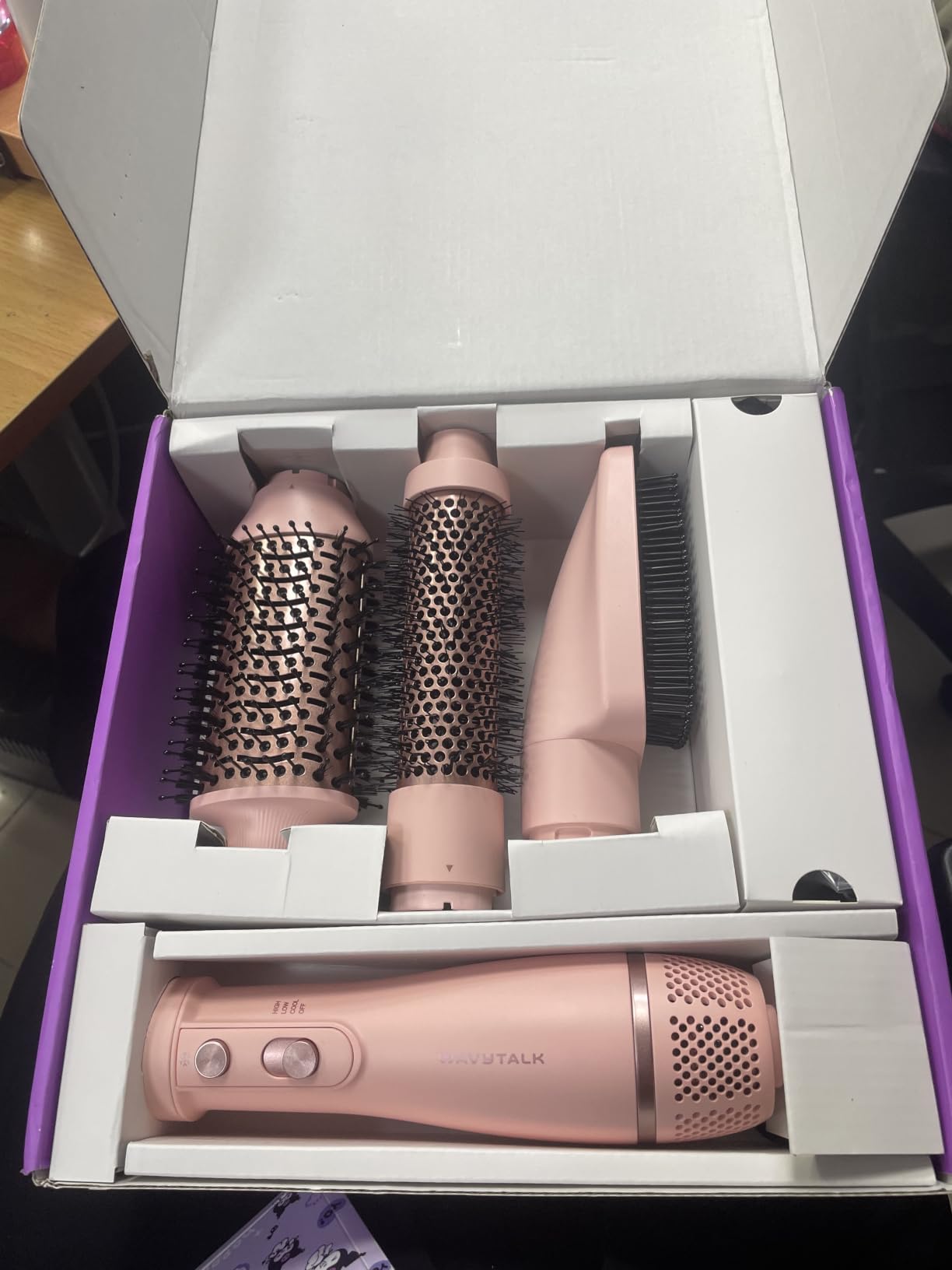 Wavytalk Hair Dryer Brush Set, Air Sculpt 4-in-1 Hot Air Brush Set | Multi Hair Styler for Salon Blowouts, Smooth Curls, Volumizing and Straightening (Pink) customer photo 1