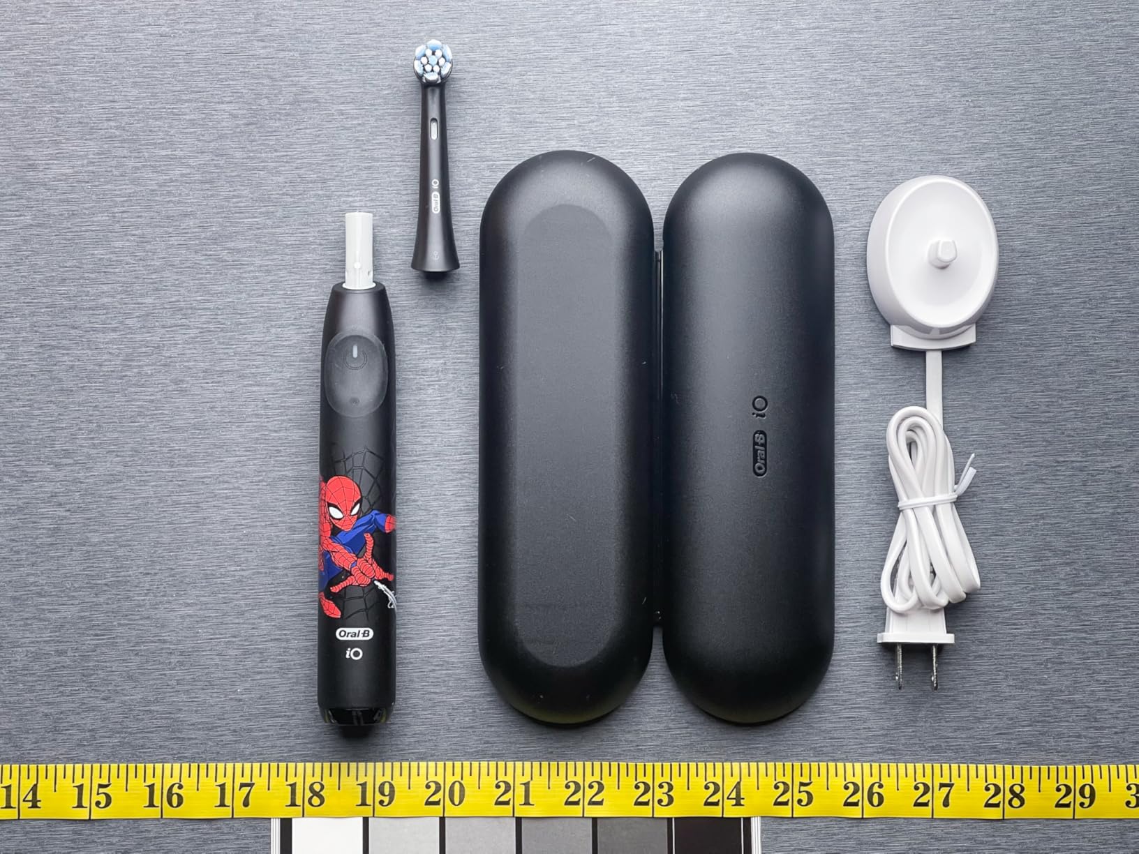 Oral-B iO Kids Limited Rechargeable Electric Powered Toothbrush, Spiderman with 1 Gentle Care Brush Head - Automatic Pressure Sensor to Protect Gums - 3 Cleaning Settings - 2 Min Music Timer customer photo 1