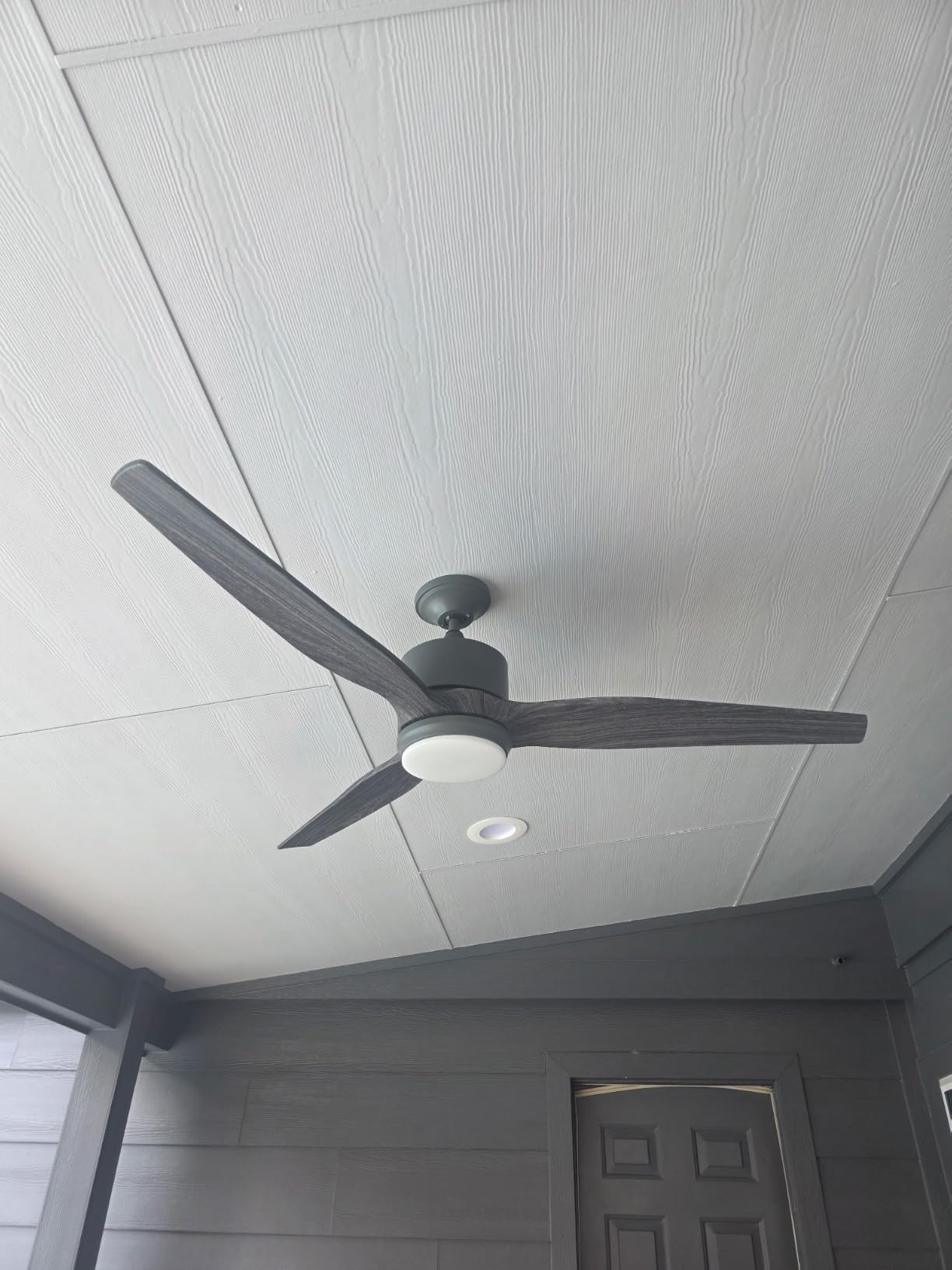 Craftmade Force XL 60 inch Wet Rated Indoor/Outdoor Ceiling Fan, Dark Graphite, 3 Greywood Blades, 18W 3000K Dimmable LED, Remote & Wall Controls, 3-Speed Motor, 4 & 6 Downrods, Title 24/JA8 customer photo 1