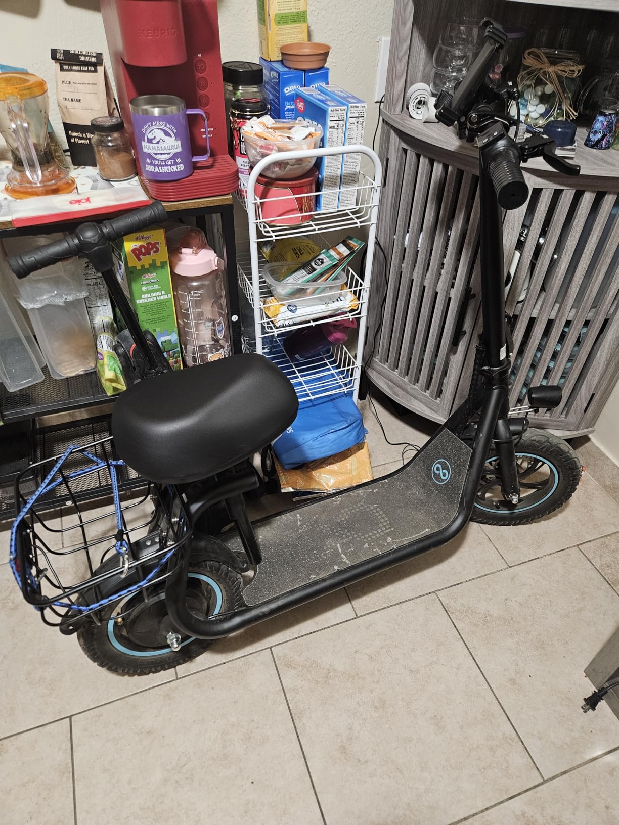 AWWSCOOTER C1 Electric Scooter with Seat for Adults, Foldable Commuter E-Scooter with Basket for Grocery, Pets, and Daily Commute - Classic Black customer photo 2