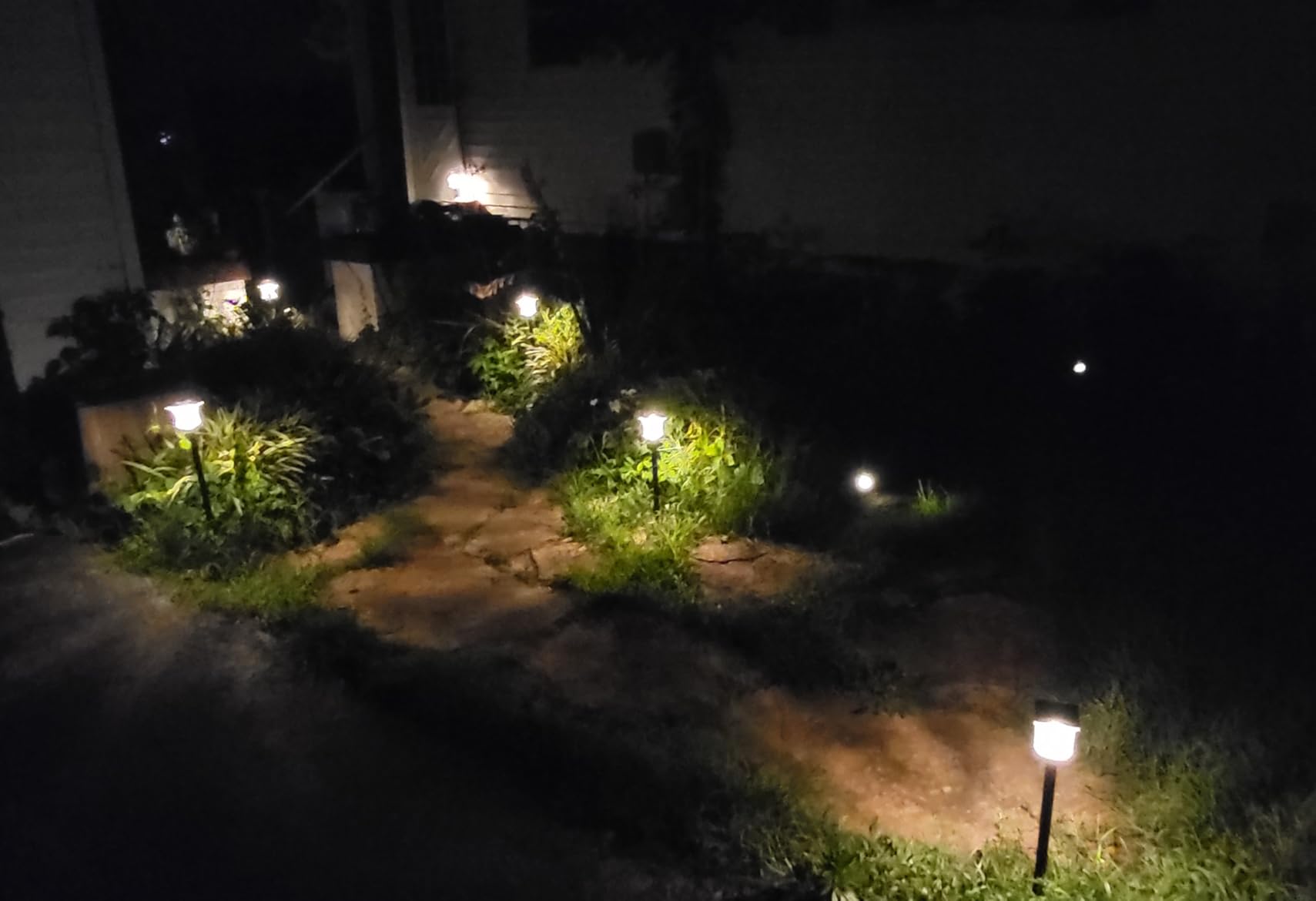 12-Pack Super Bright Solar Pathway Lights Outdoor Powered, Adjustable Warm & Cool White, Waterproof IP65 Solar Garden Decor Landscape Lighting Outside for Front Yard/Patio/Walkway/Driveway/Lawn/Path Light customer photo 2