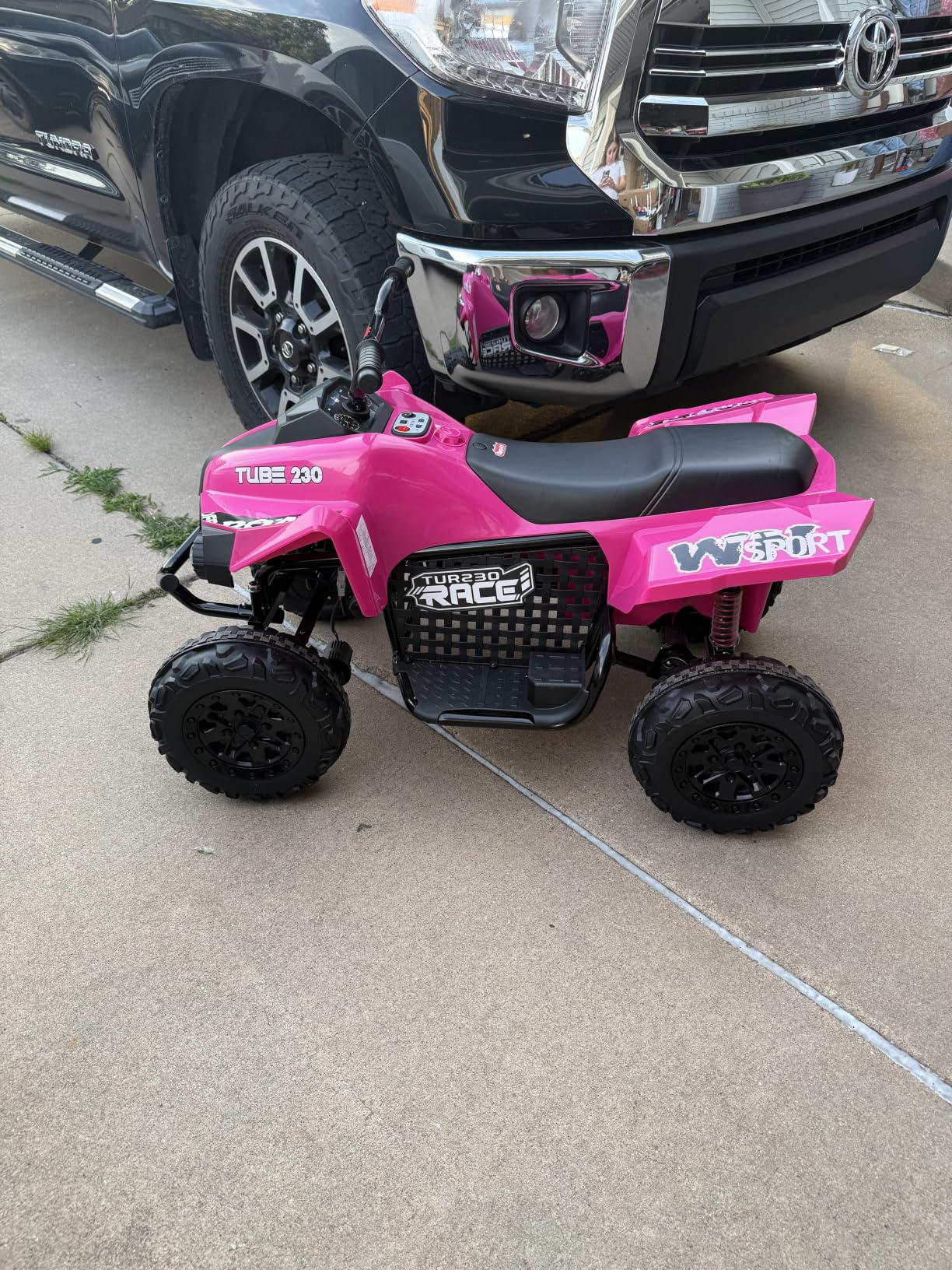 ELEMARA 24V Iron-Frame 2 Seater Ride on ATV for Big Kids, 4WD Heavy-Duty ATV with Bluetooth, 4 Wheeler Ride on Car with Realistic Sounds, Spring Suspension, Ultimate Adventure for Boy&Girls, Pink customer photo 2
