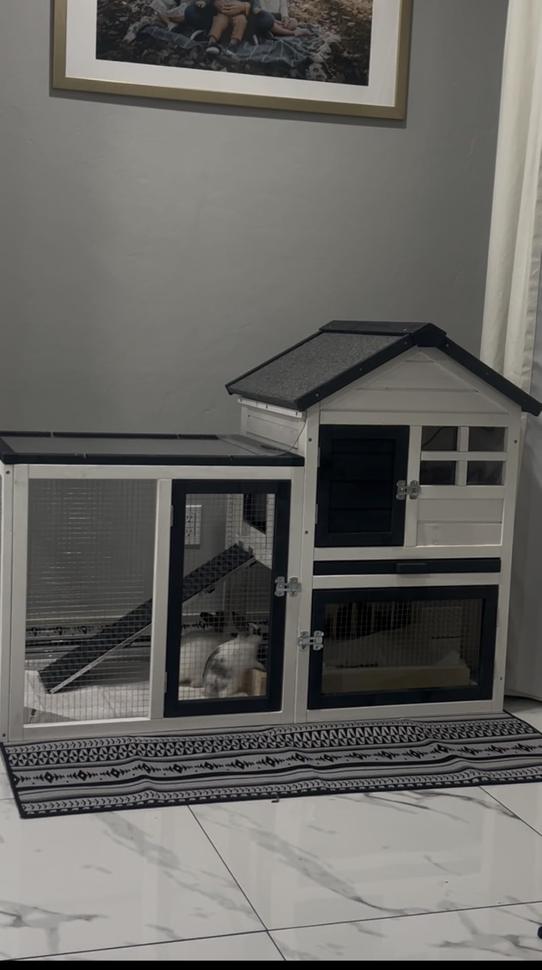 FunXplore Bunny Hutch Indoor Outdoor Rabbit Cage with Weatherproof Roof customer photo 1