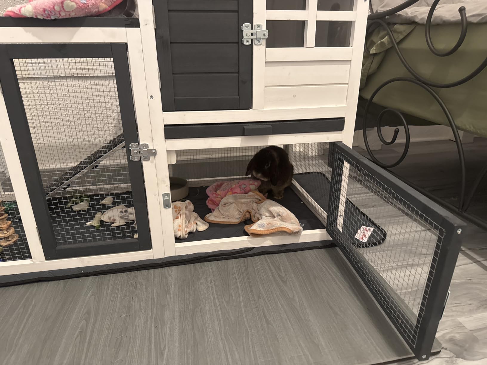 FunXplore Bunny Hutch Indoor Outdoor Rabbit Cage with Weatherproof Roof customer photo 2