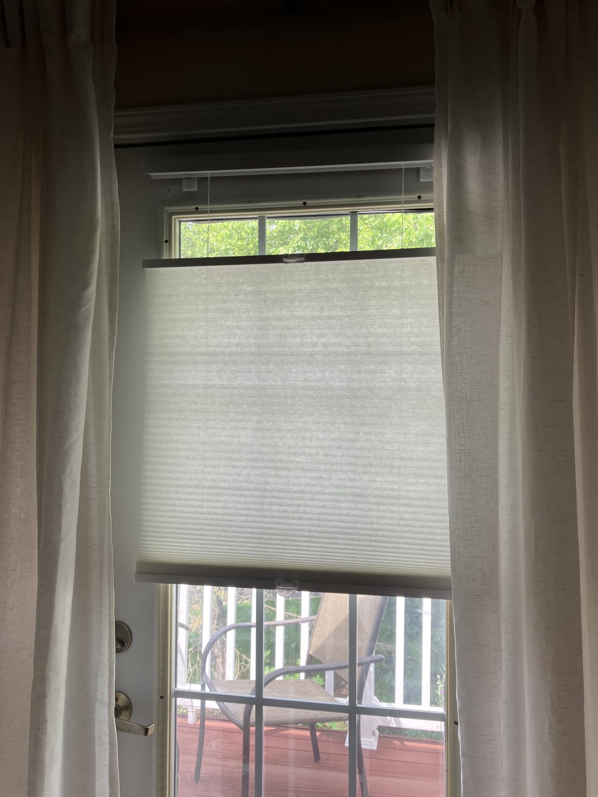 REGAL estate Magnetic Top Down Bottom Up Door Shades, White, 25 x 48 in | Strong-hold MagMount, Thermal insulation, Adjustable privacy for steel doors, Light filtering, Cordless cellular shade customer photo 1