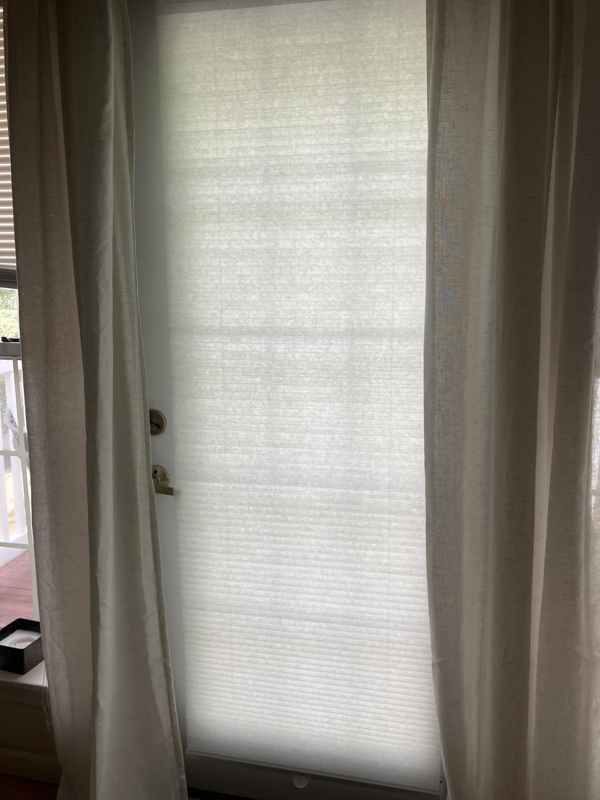 REGAL estate Magnetic Top Down Bottom Up Door Shades, White, 25 x 48 in | Strong-hold MagMount, Thermal insulation, Adjustable privacy for steel doors, Light filtering, Cordless cellular shade customer photo 2