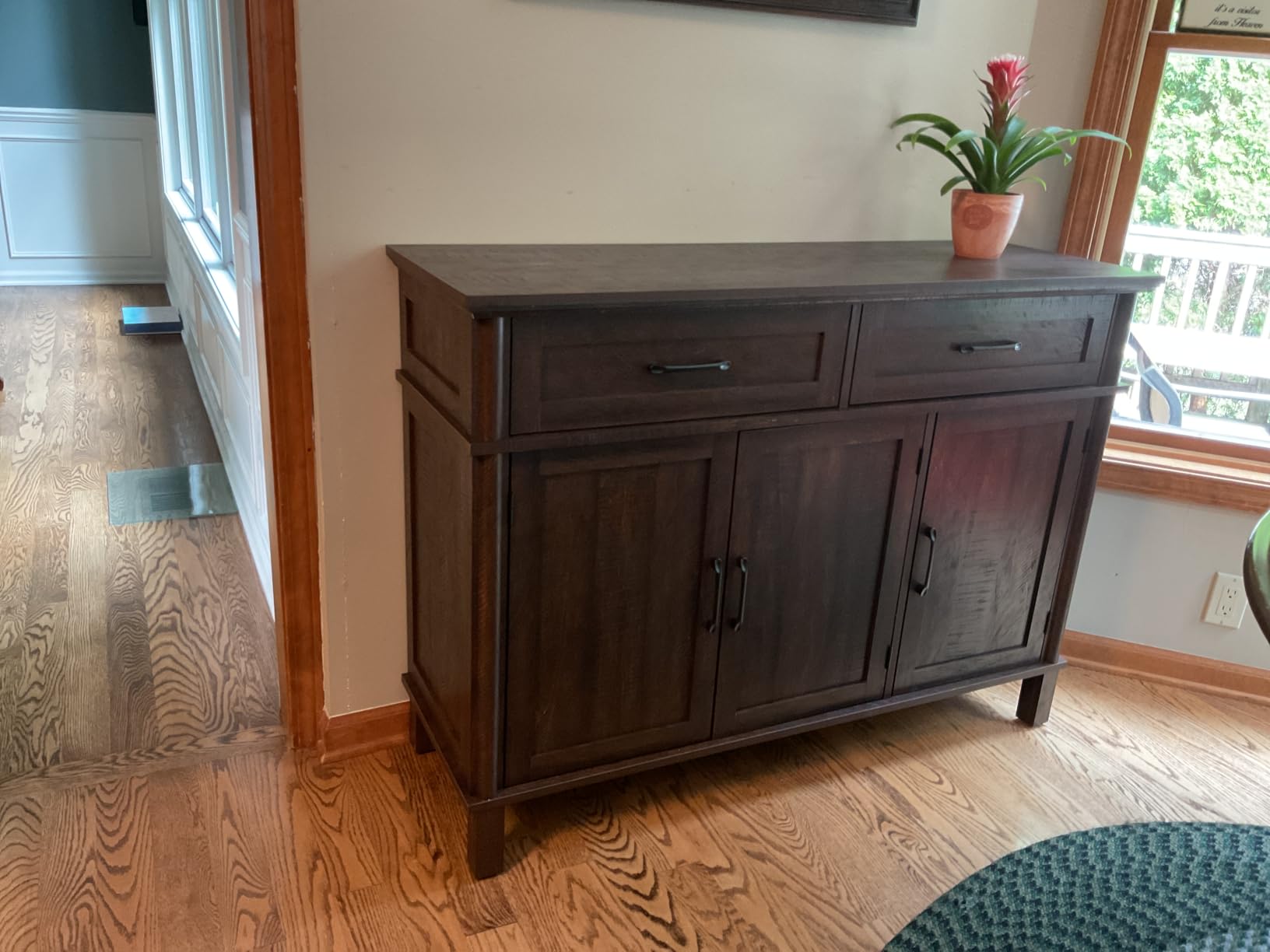 ONBRILL 48 Inch Buffet Cabinet with Storage, Farmhouse Sideboard Buffet w/2 Drawers and 3 Doors, Wood Coffee Bar Cabinet with Adjustable Shelves, Sideboard Storage for Kitchen, Living Room, Brown customer photo 1