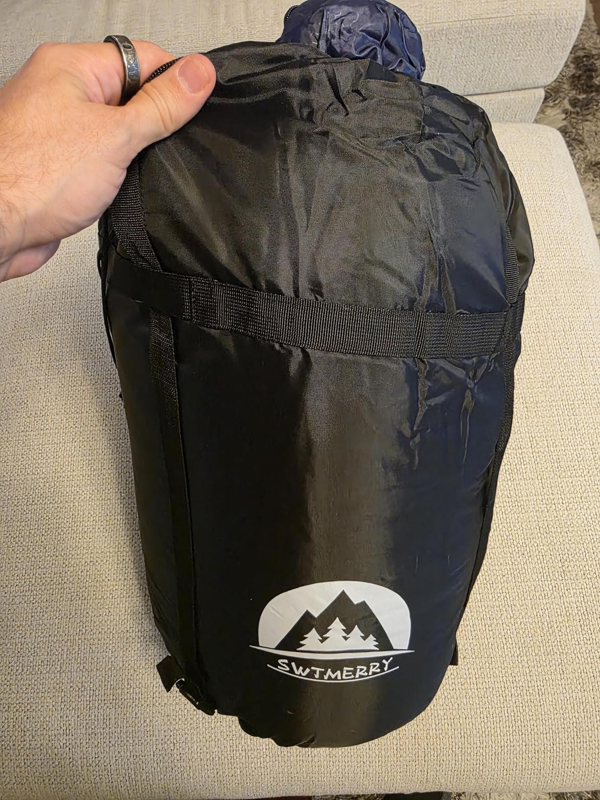Swtmerry Double Sleeping Bag for Adults with 2 Pillows, Big&Tall XL Queen Size Sleeping Bag for 2 Person, Waterproof 2 Person Sleeping Bags for 3 Seasons,Cold Weather&Warm,Camping,Hiking & Backpacking customer photo 1