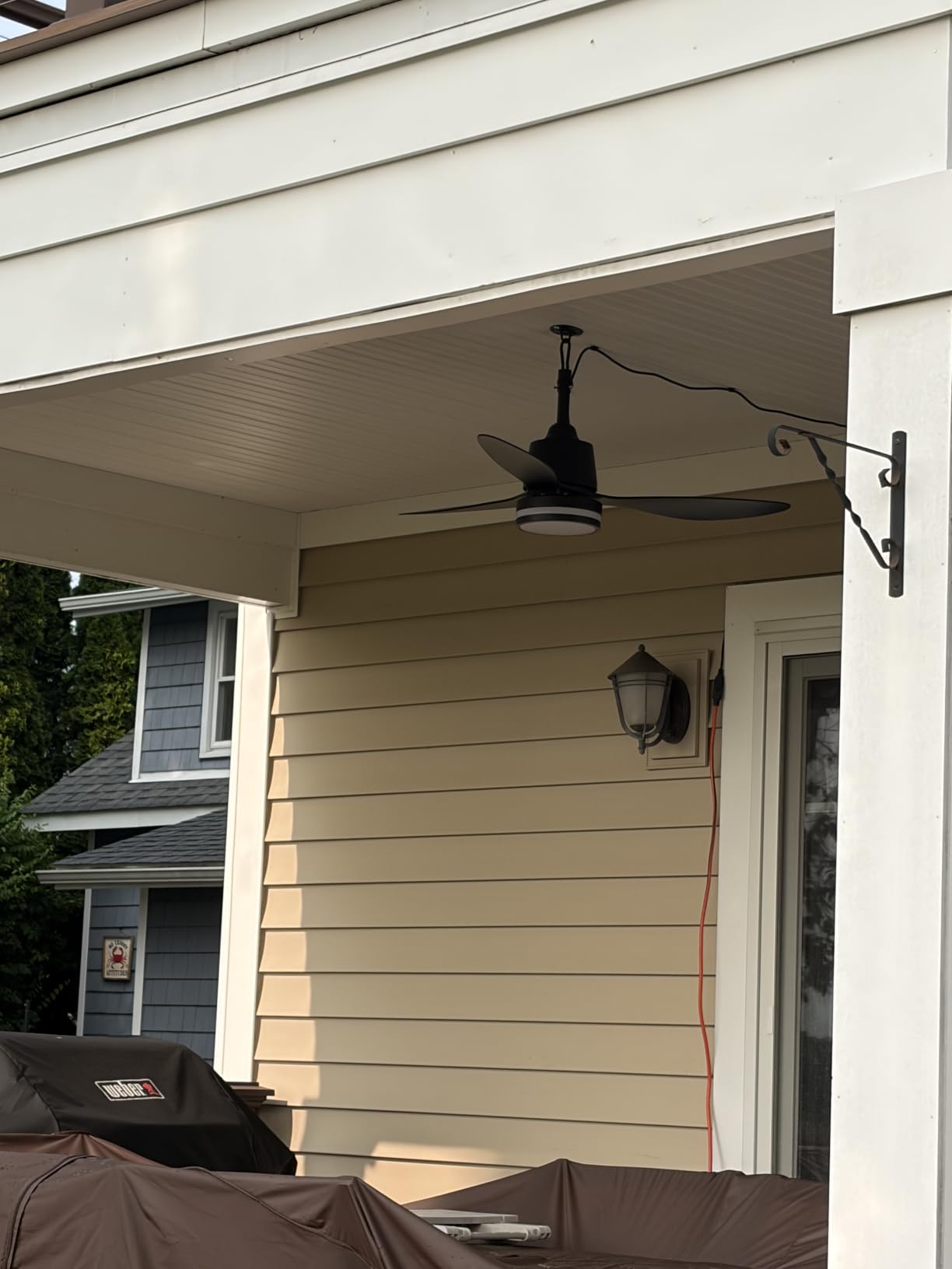 Amico 42 inch Outdoor Ceiling Fans with Lights, IP65 Waterproof Gazebo Fan, Remote Control, 3000-6000K, 6 Speeds, Hook Hanging Plug in, for Patio Porch Pergola Garage customer photo 1