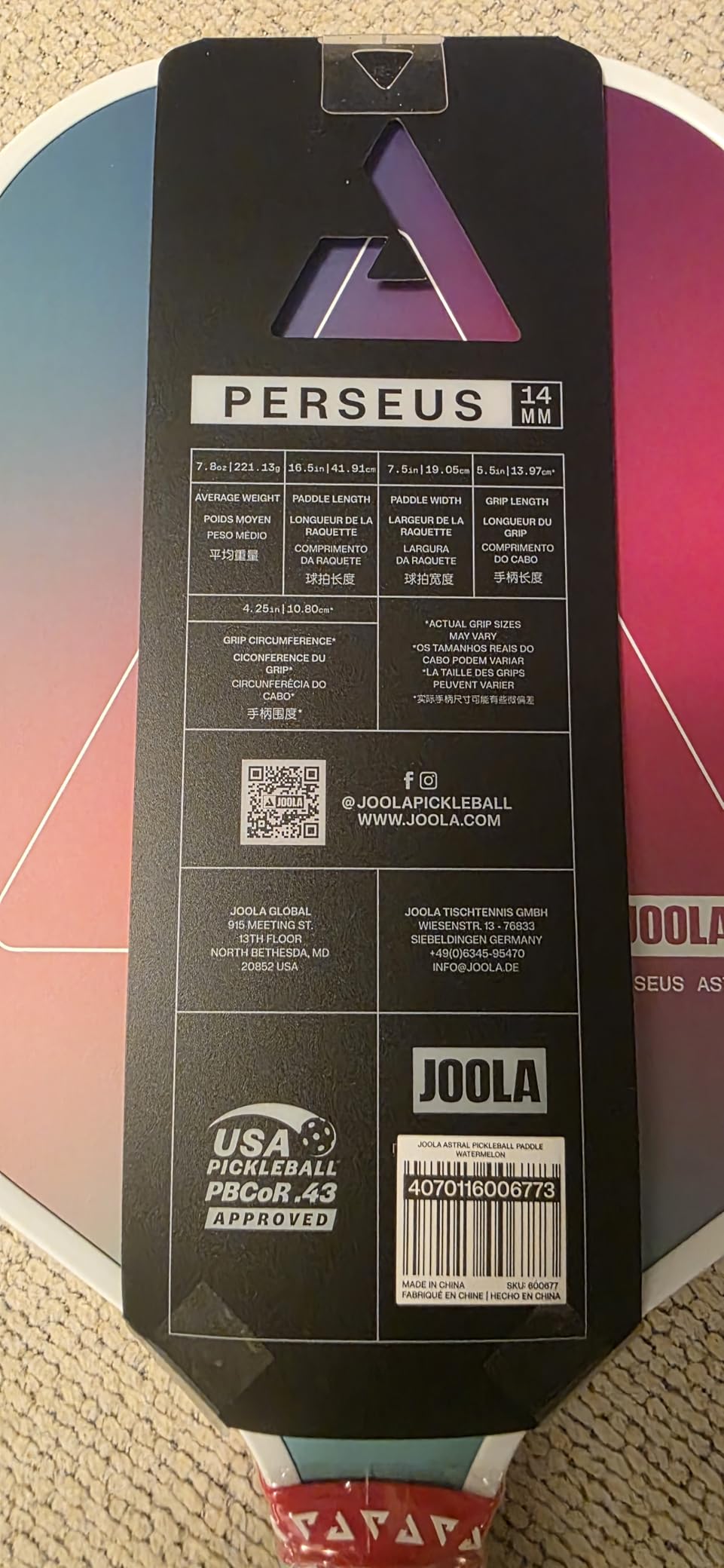 JOOLA Astral Perseus Pickleball Paddle - Beginner Friendly Lightweight Paddle customer photo 2