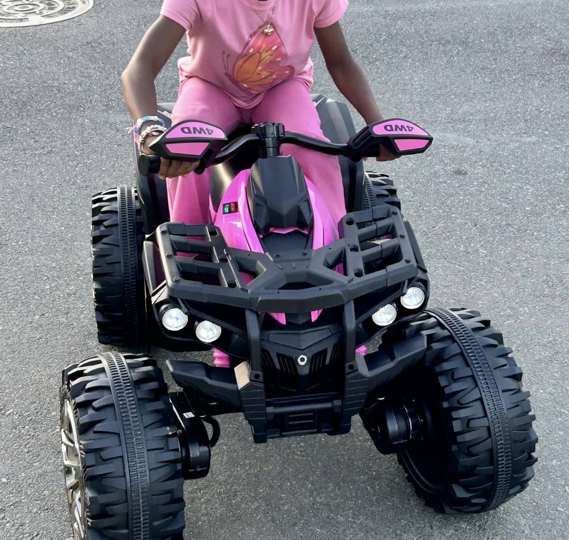 24V Kids ATV 4 Wheeler w/ 800W Motors, 9AH Battery Powered Electric Car w/Remote Control, 3 Speeds, Shock Absorbers, Bluetooth, 4x4 Quad for Kids Ages 3-8, Black customer photo 2