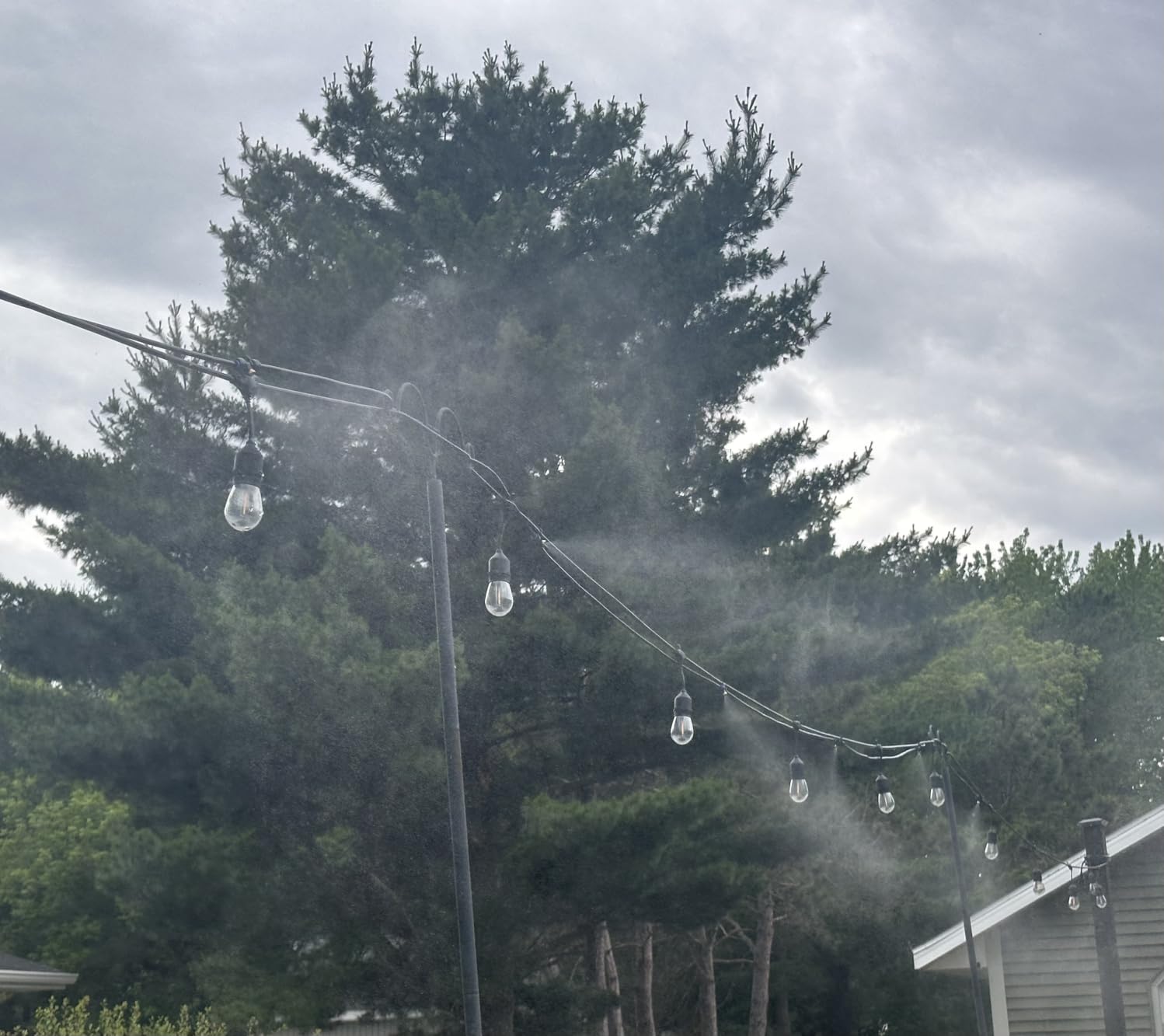 Misters for Outside Patio 100FT, Pre-Assembled Water Misting Cooling System with 30 Brass Nozzles & 3/4
