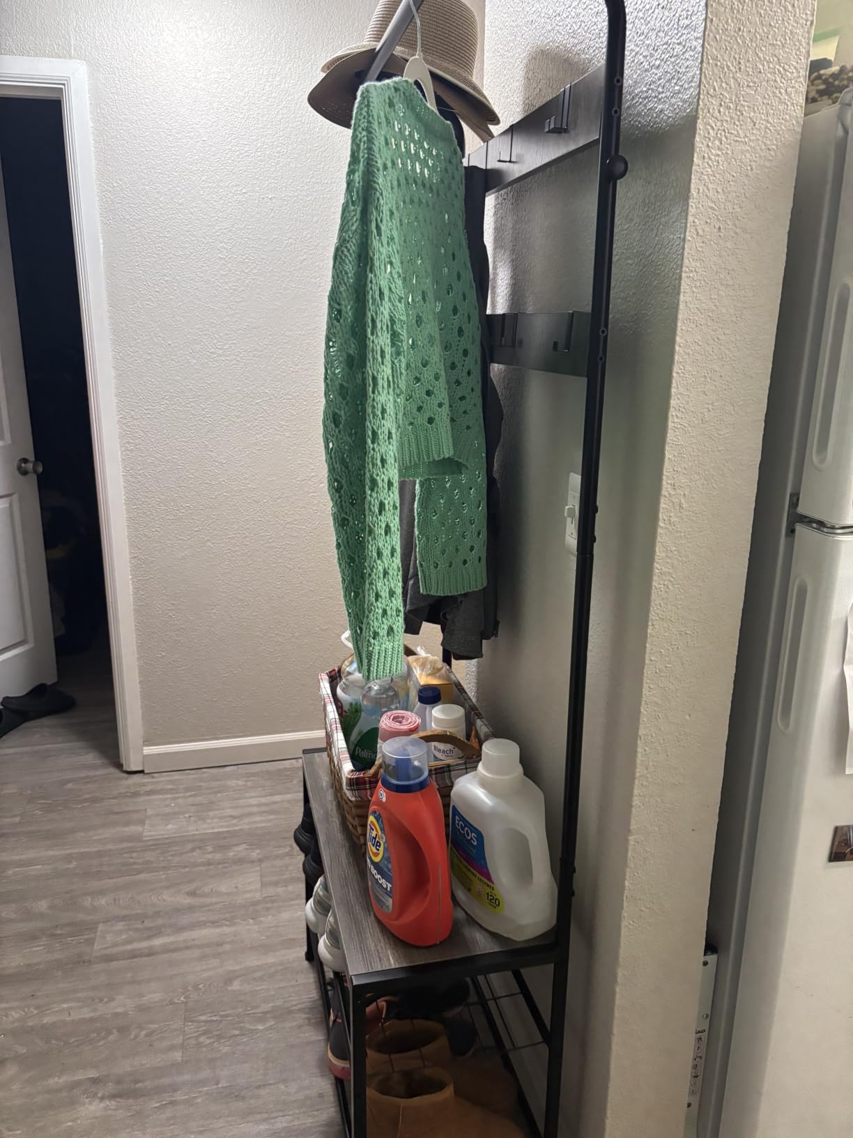 Hall Tree with Bench and Shoe Storage, 4-in-1 Entryway Organizer with 10 Hooks and Storage Shelf, Coat Rack Freestanding with 2-Tier Storage Shelf for Living Room, Bedroom Rustic customer photo 1
